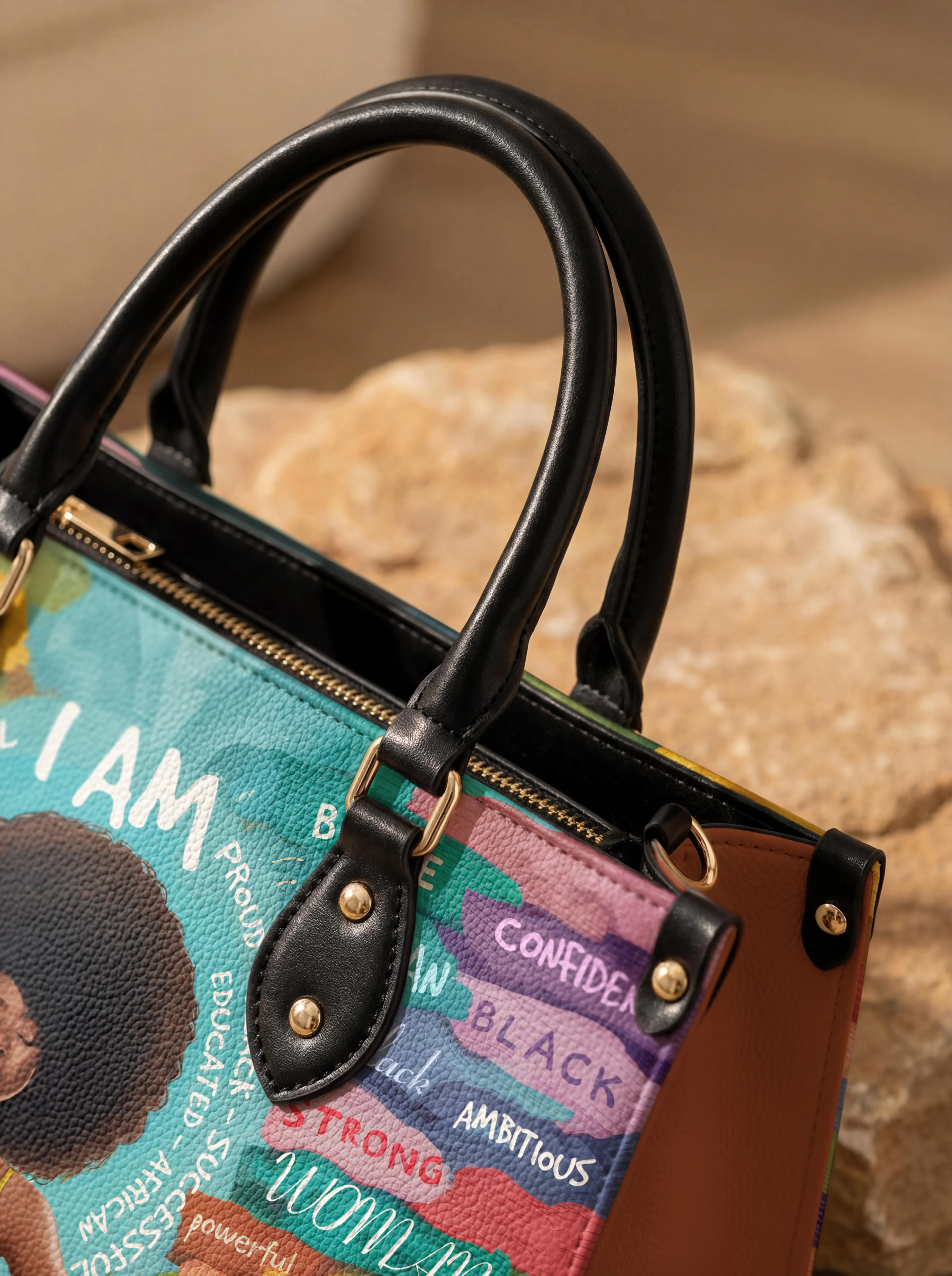 "AfroEssence" Leather Handbag - Image 5