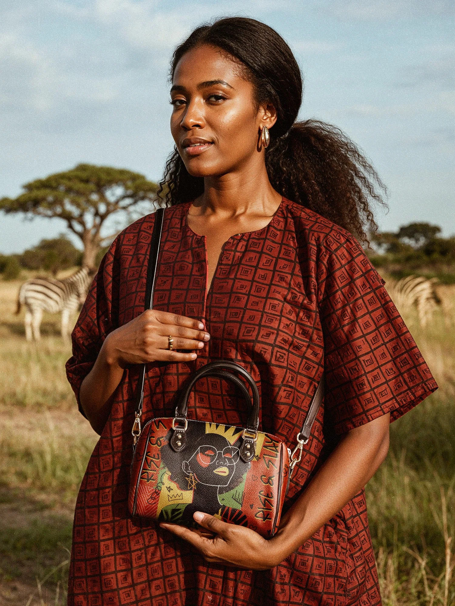 "Aina" Flame Red Mini Satchel - Image 4