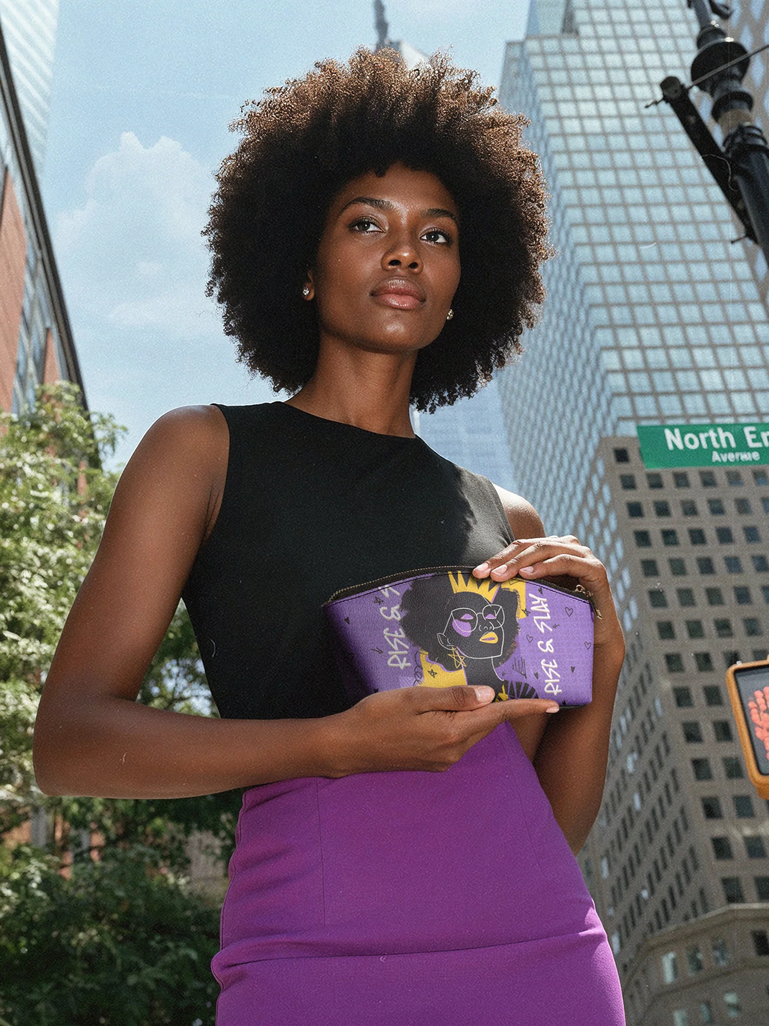 "Aina" Grape Soda Eclipse Makeup Bag - Image 3