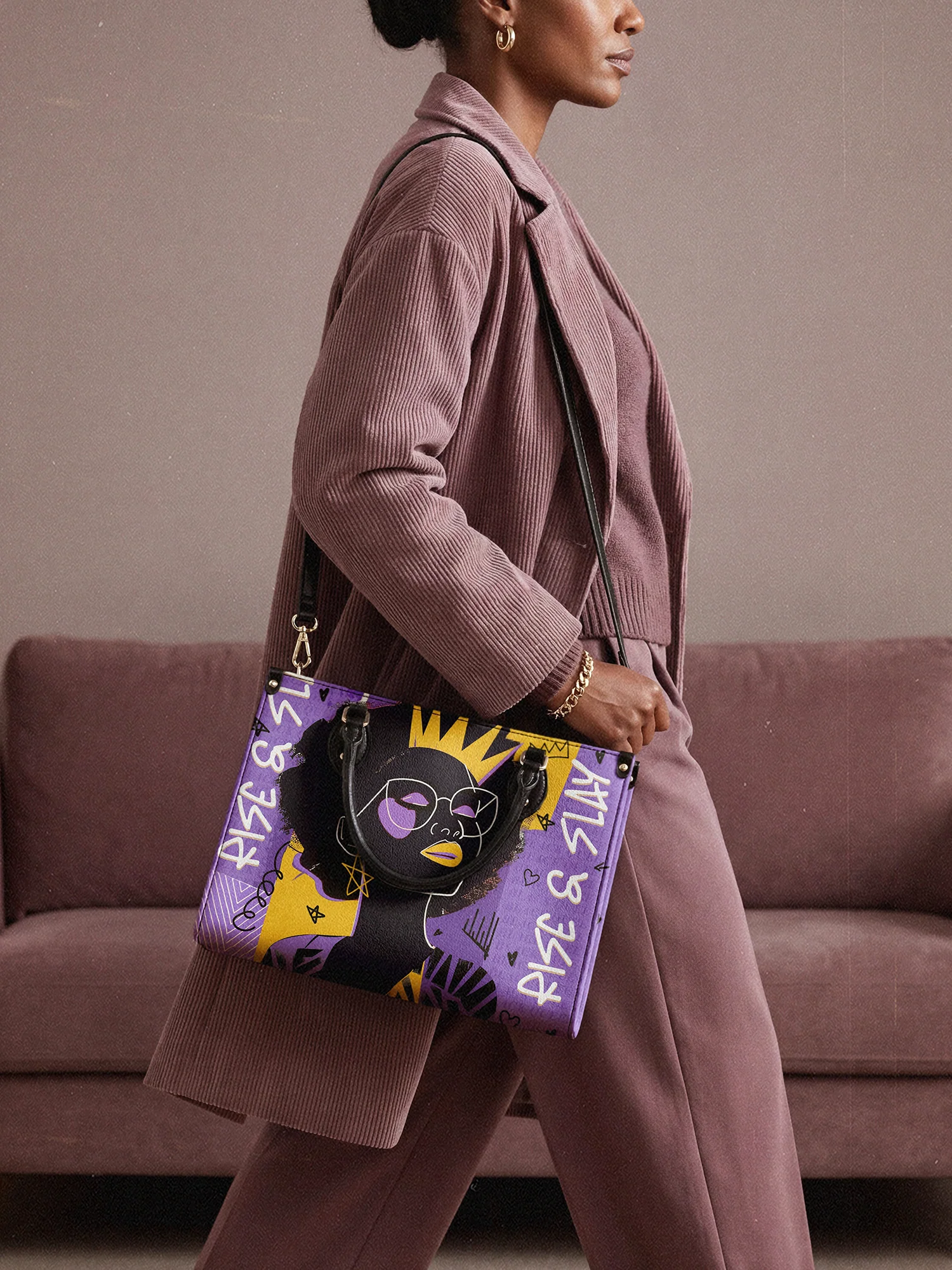 "Aina" Grape Soda Leather Handbag - Image 3