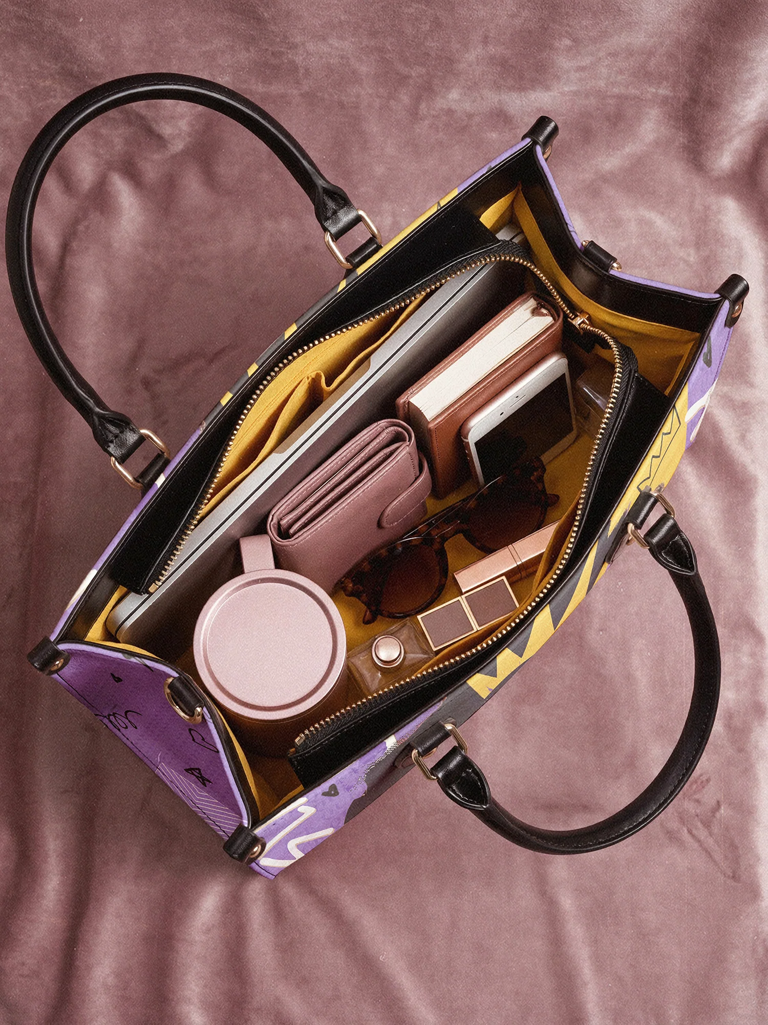 "Aina" Grape Soda Leather Handbag - Image 9