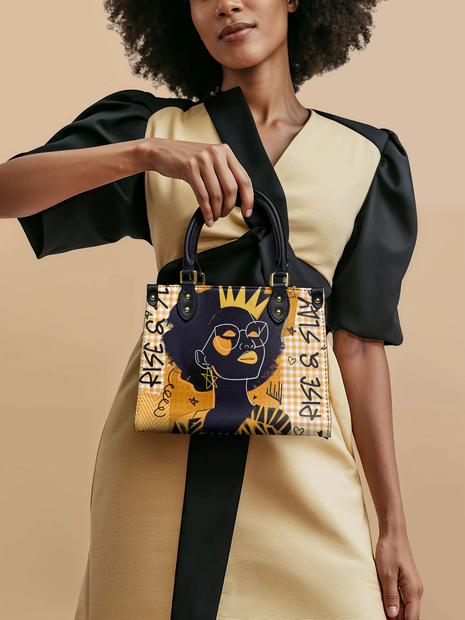 "Aina" Honeycomb Small Leather Handbag - Image 2