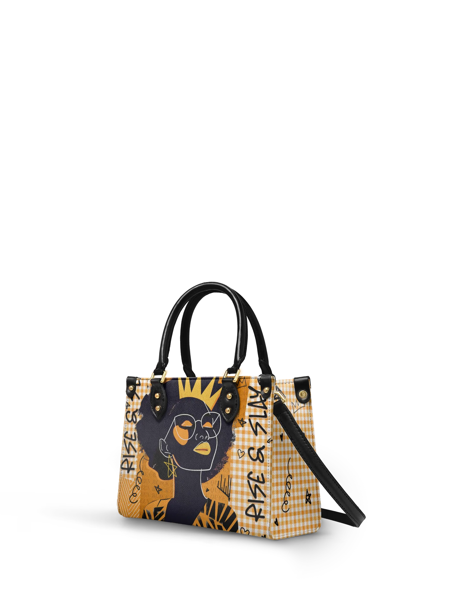"Aina" Honeycomb Small Leather Handbag - Image 4