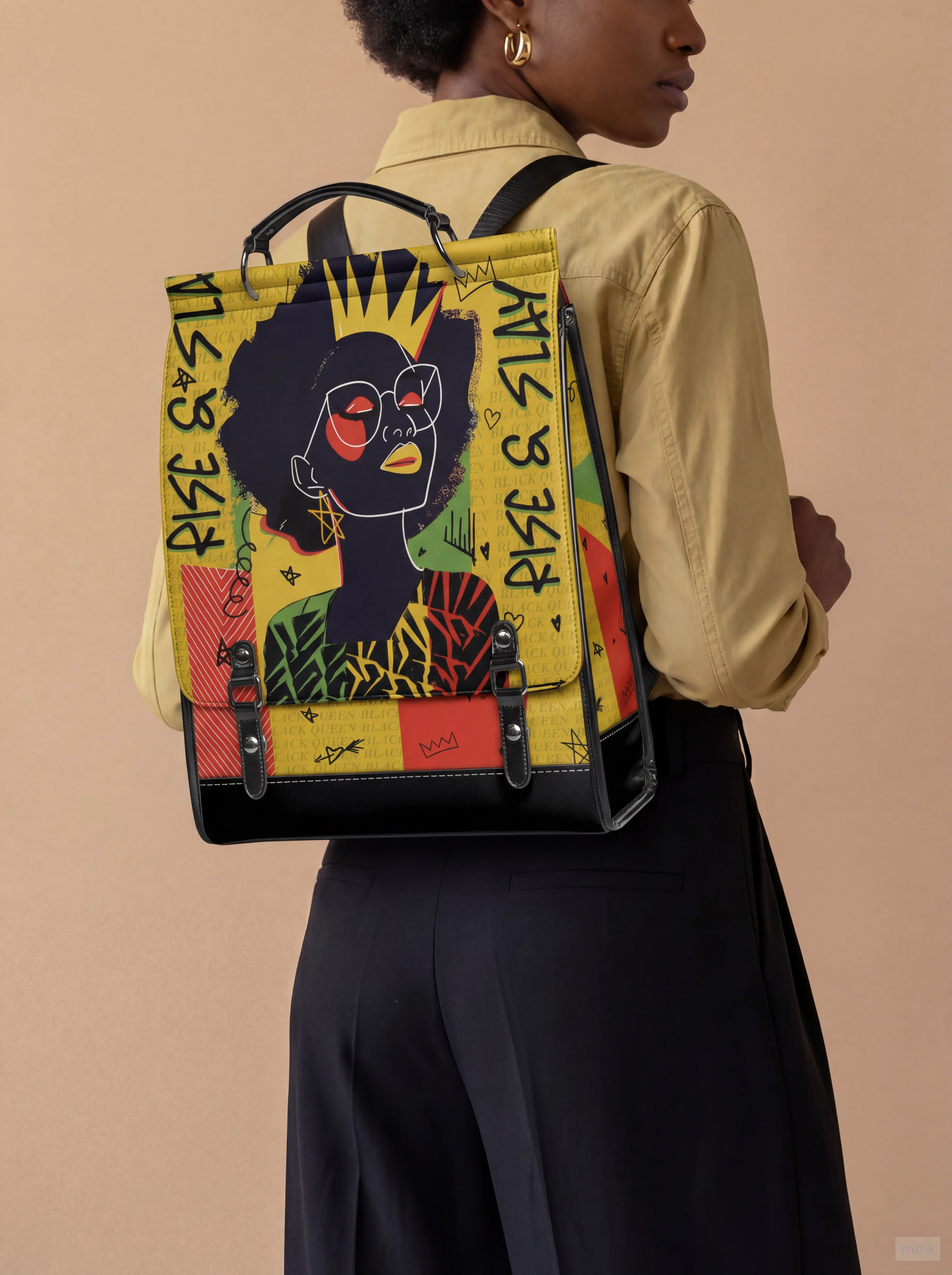 "Aina" Lemon Zest Leather Backpack - Image 2