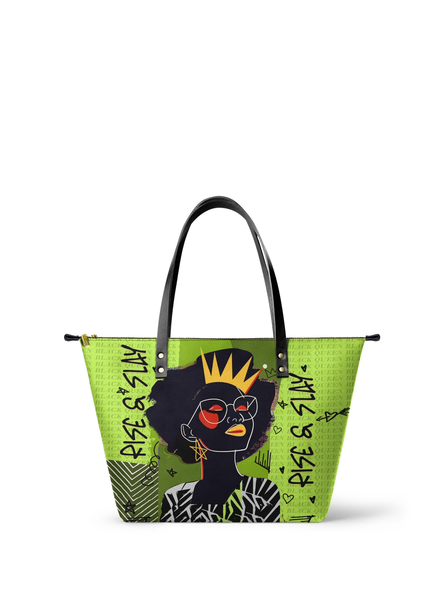 "Aina" Lime Pop Leather Tote Bag