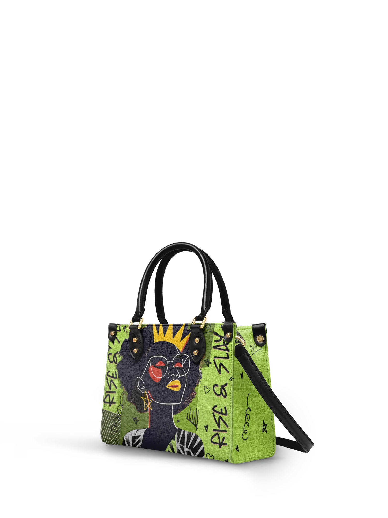 "Aina" Lime Pop Small Leather Handbag - Image 4