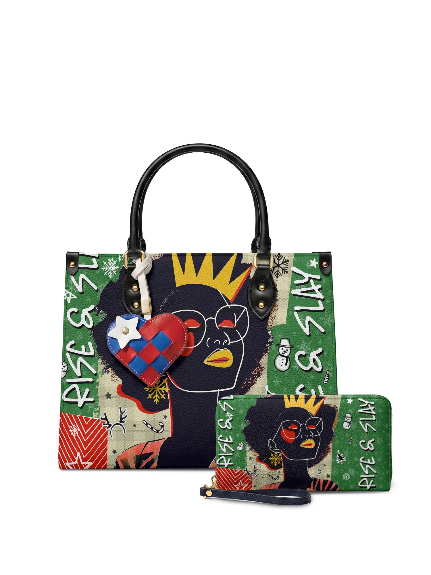 "Aina" Lime Pop Xmas Leather Handbag A250 Deal - Image 2
