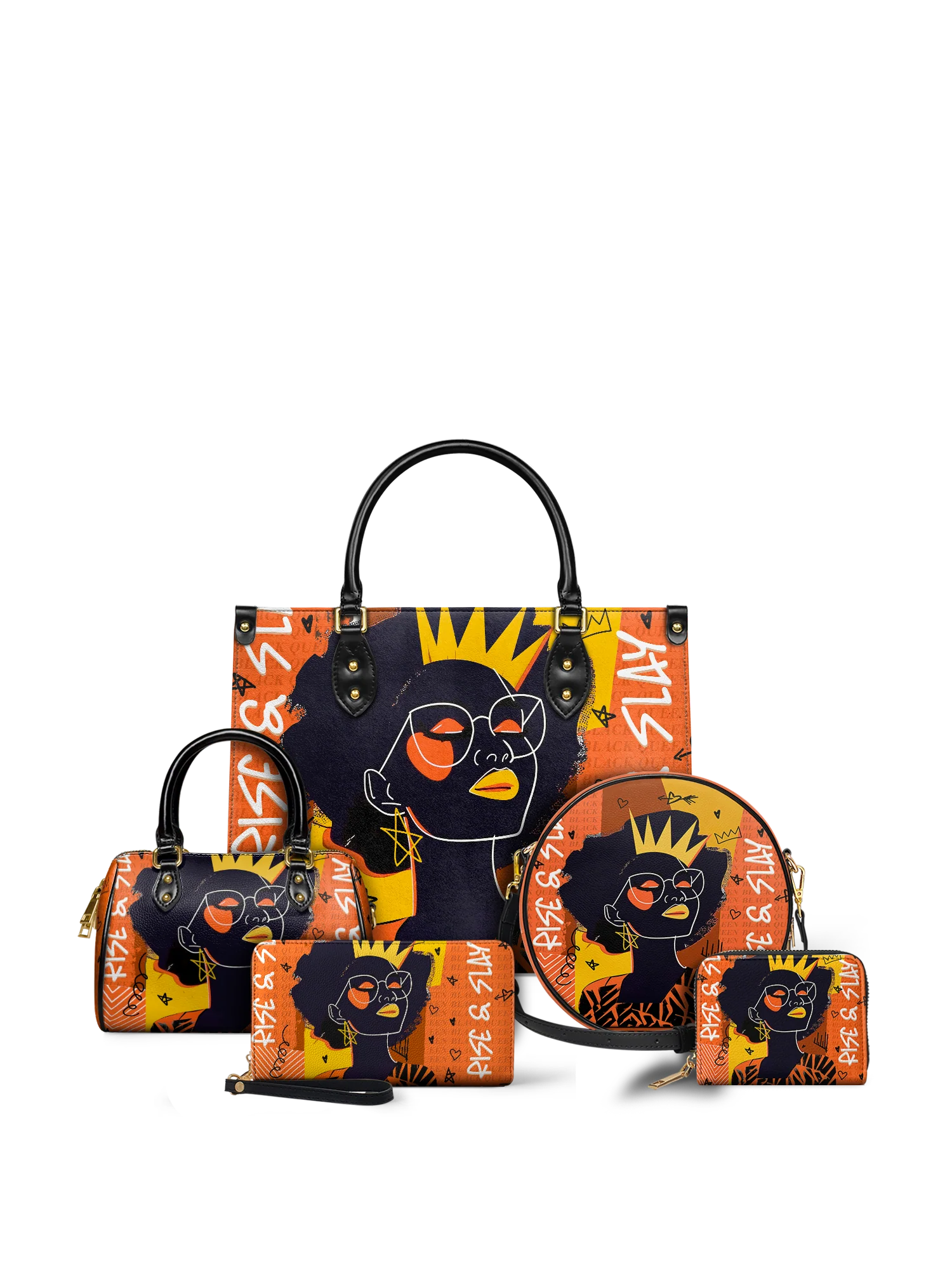 "Aina" Orange Sorbet Leather Handbag - Image 11