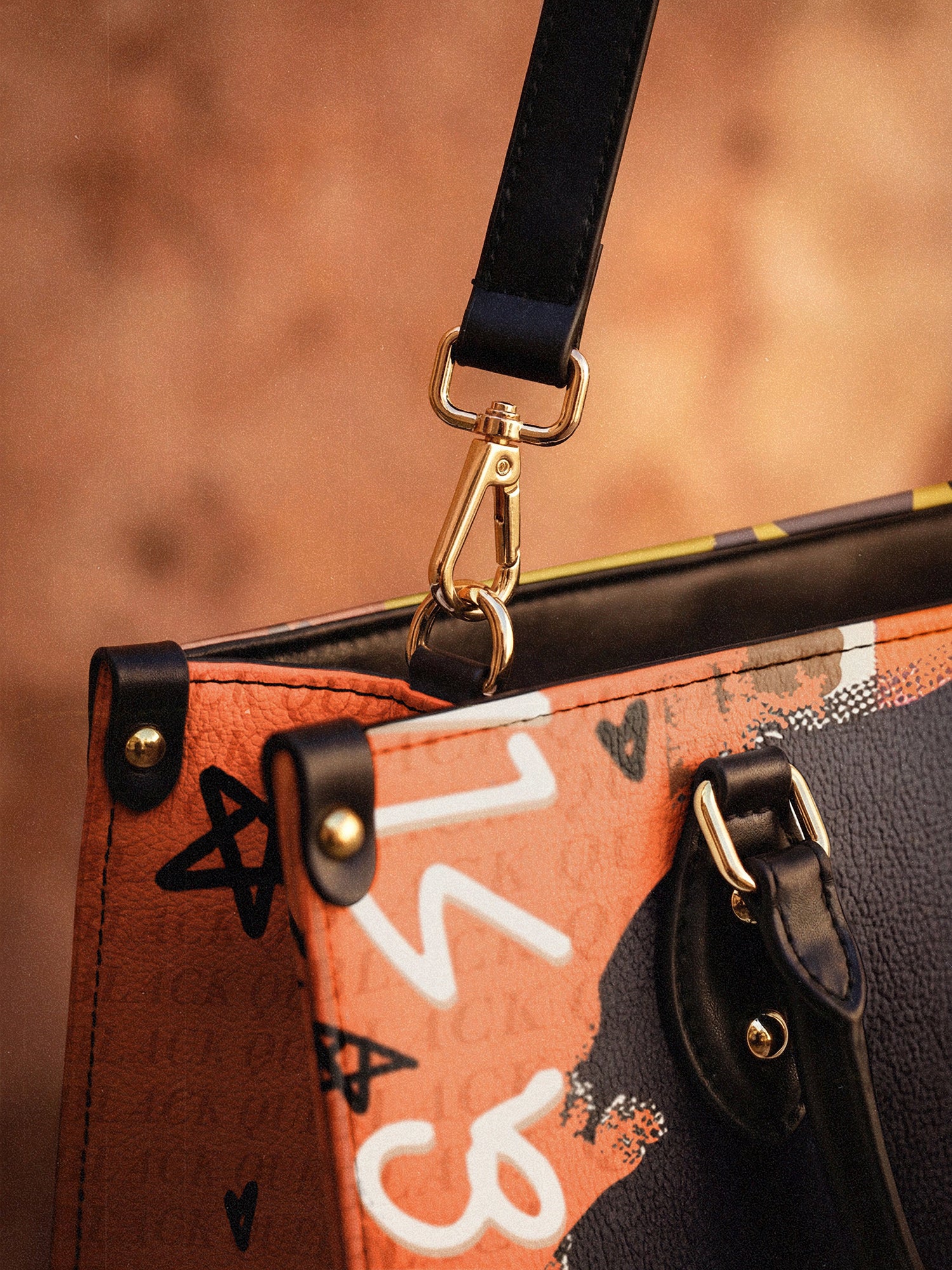 "Aina" Orange Sorbet Leather Handbag - Image 6