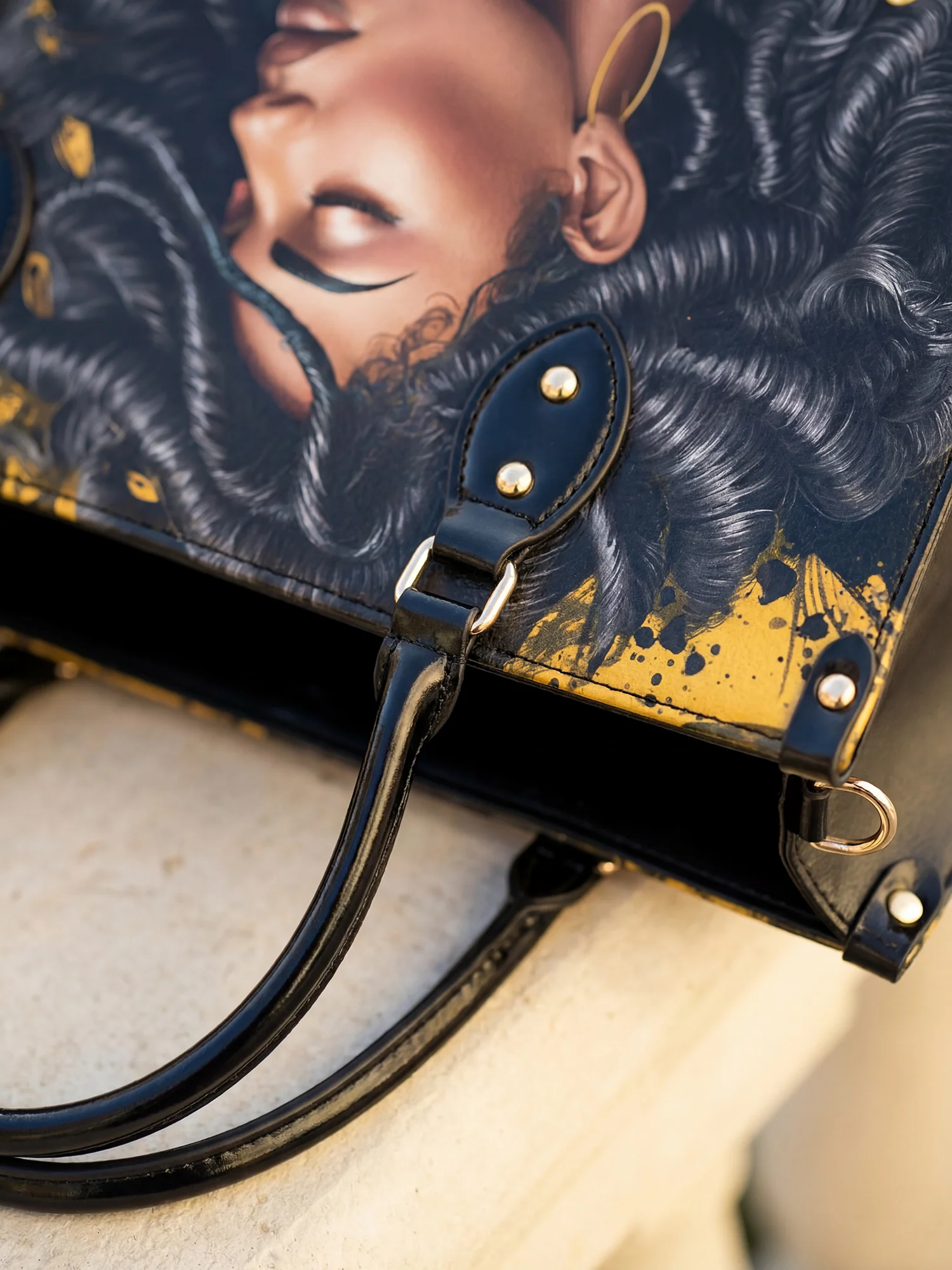 "Blacknificent" Leather Handbag - Image 5