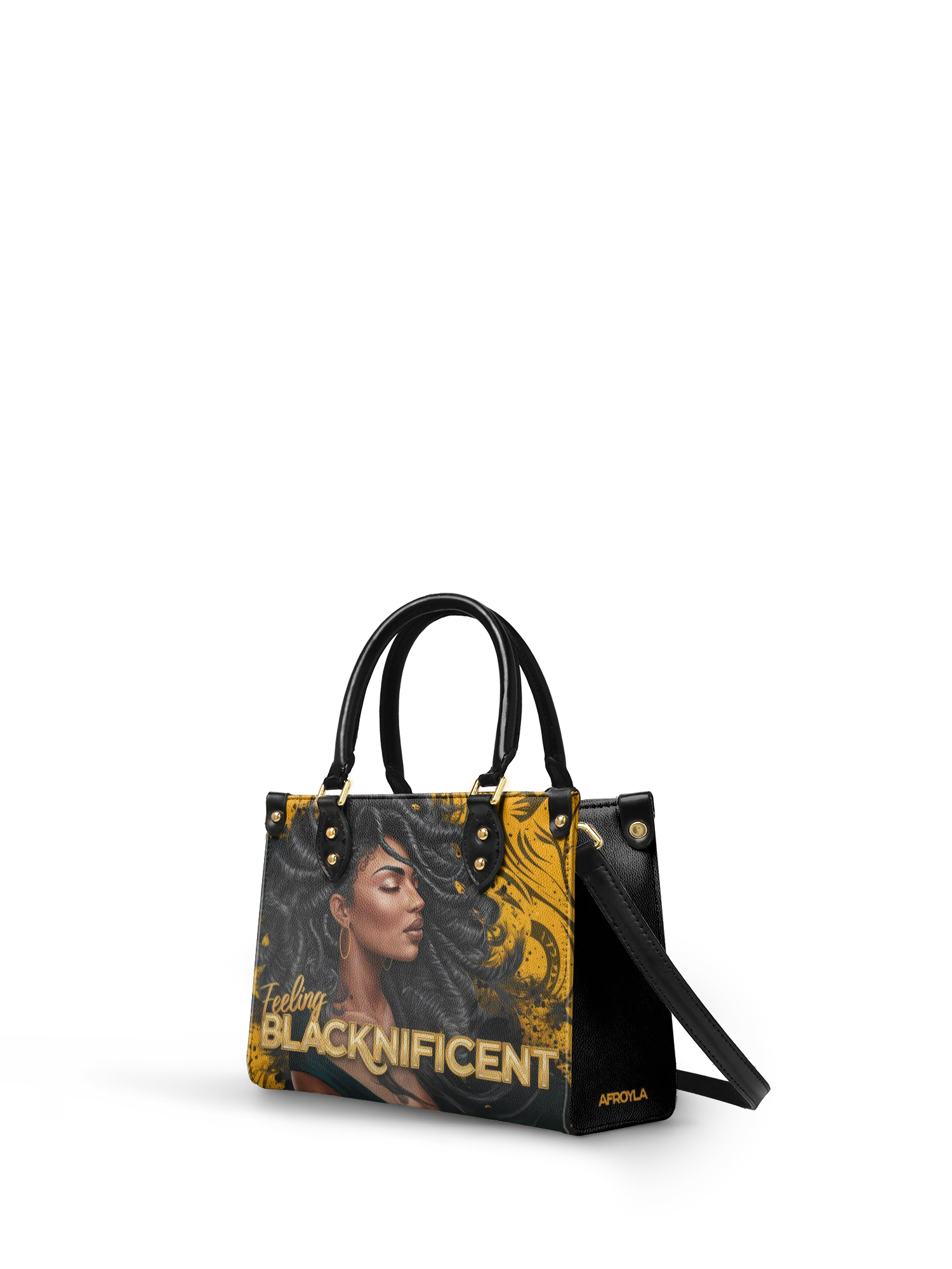 "Blacknificent" Small Leather Handbag - Image 4