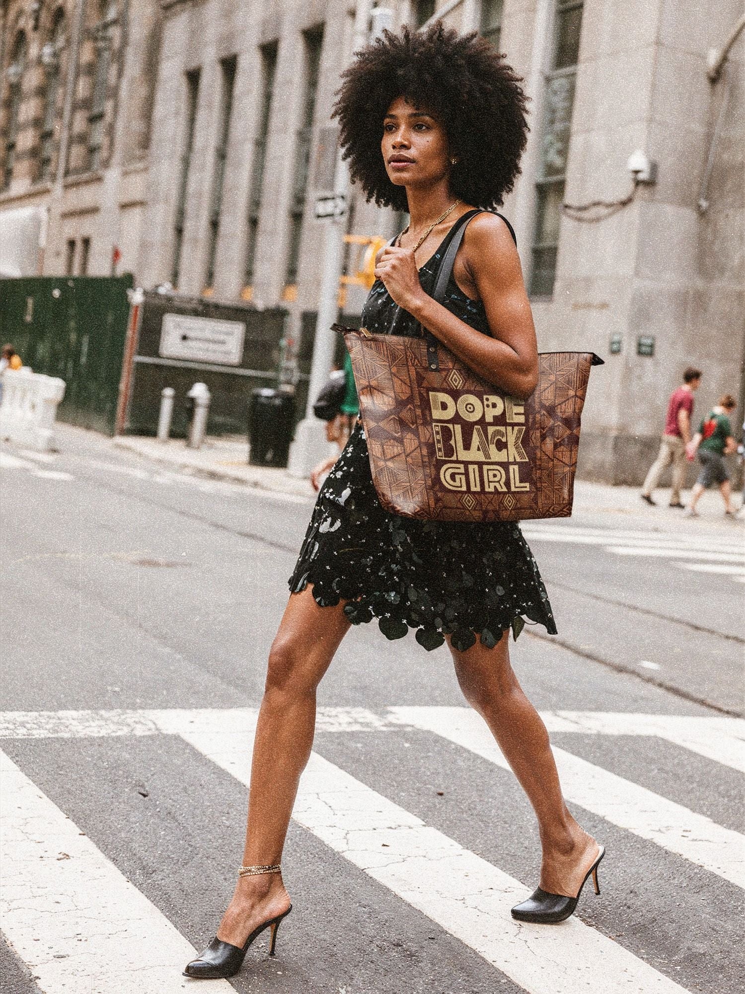 "Dope Black Girl" Leather Tote Bag - Image 4