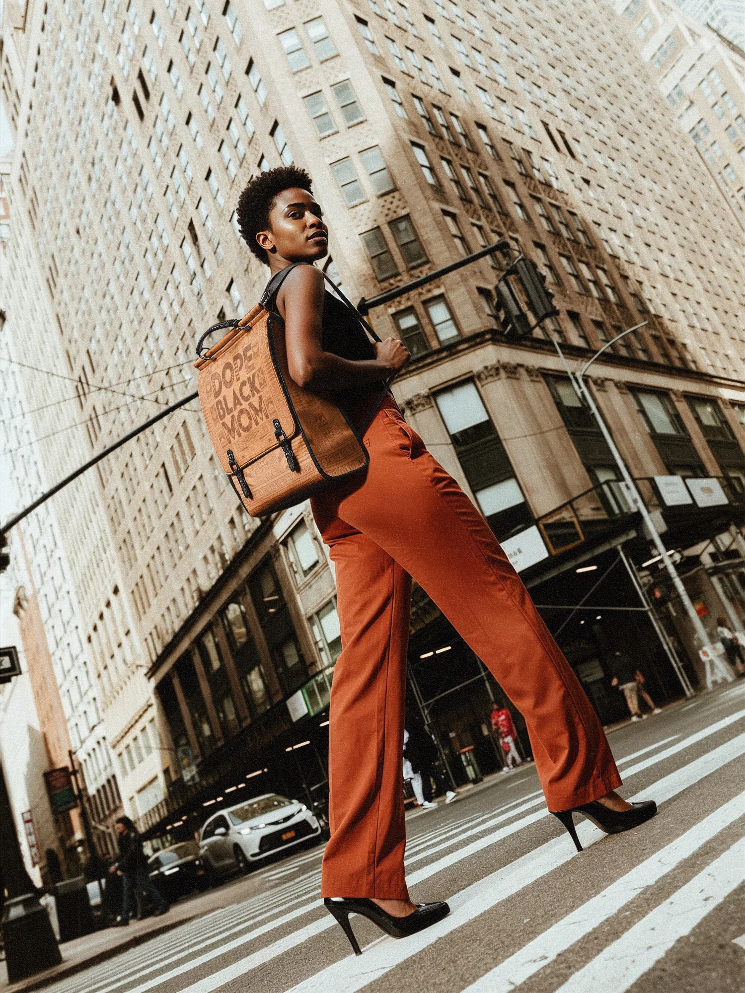 "Dope Black Mom" Leather Backpack - Image 4