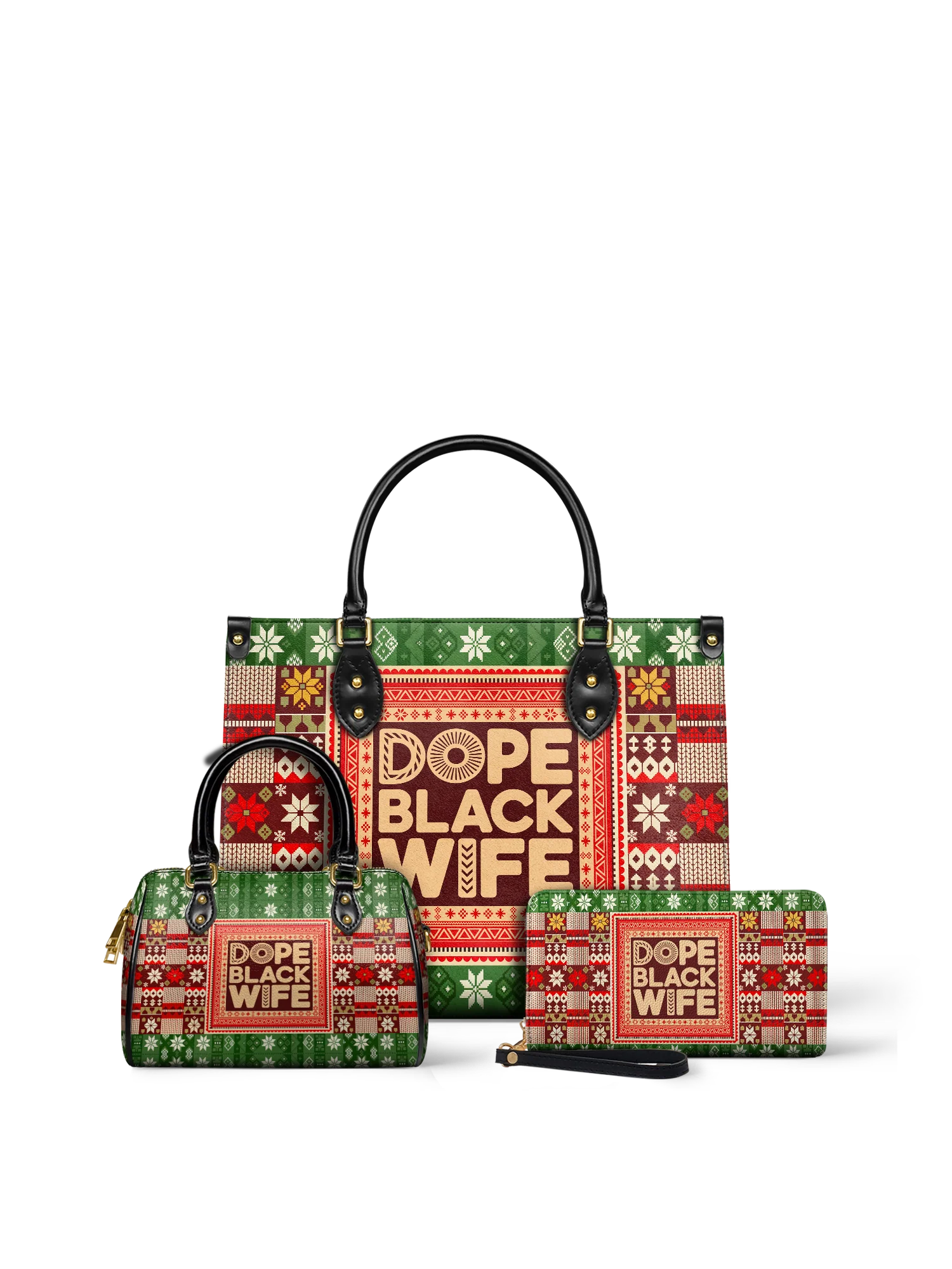 "Dope Black Wife" Frosted Pine Leather Handbag A250 Deal - Image 12