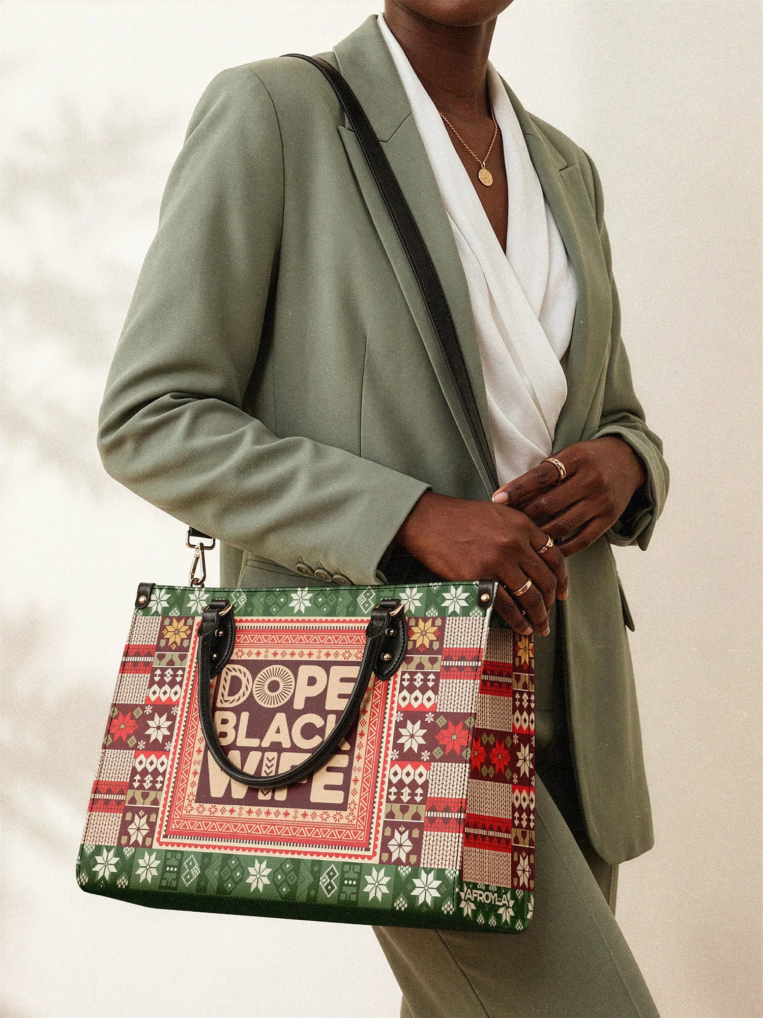 "Dope Black Wife" Frosted Pine Leather Handbag A250 Deal - Image 3