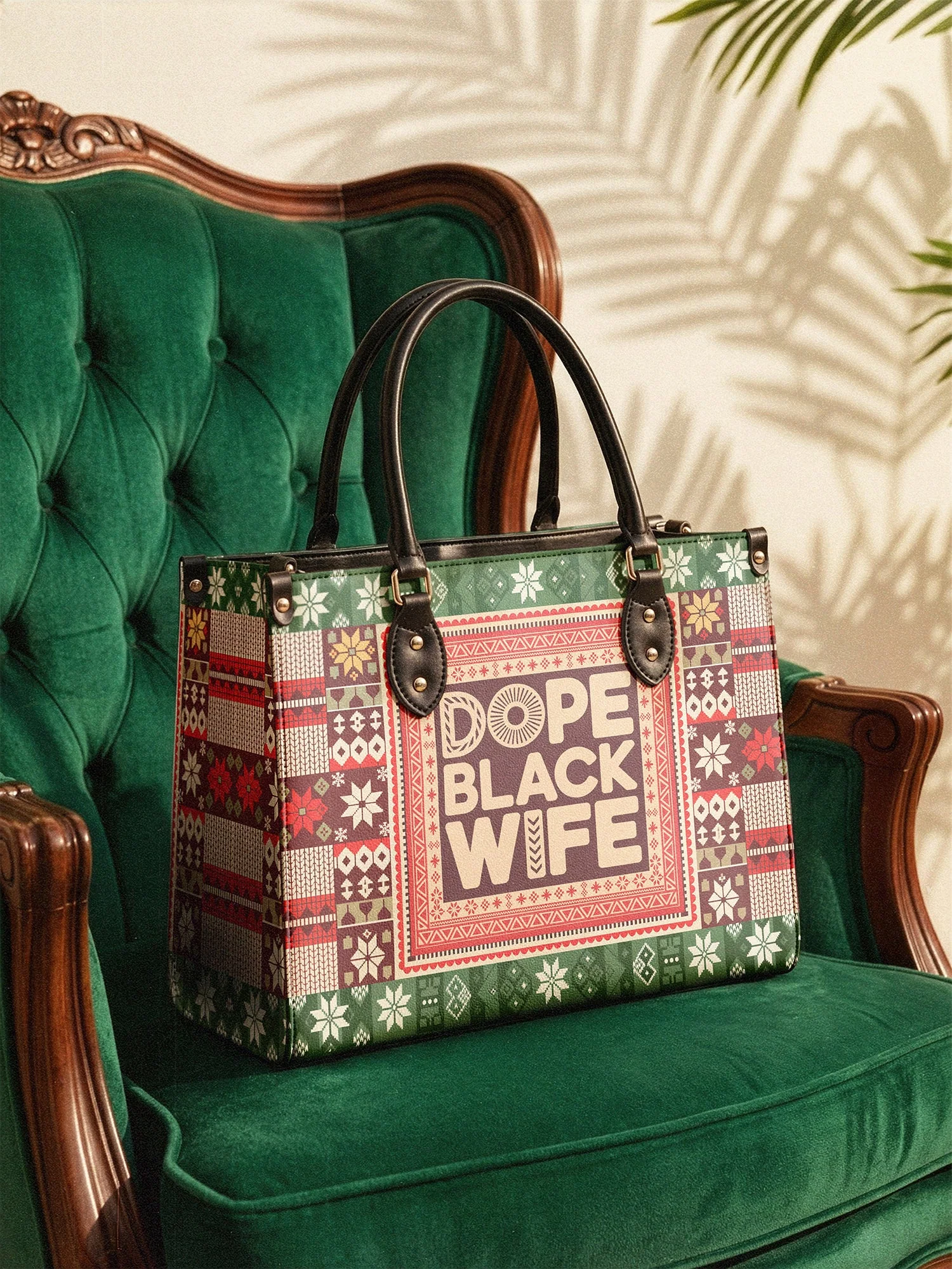 "Dope Black Wife" Frosted Pine Leather Handbag A250 Deal - Image 5