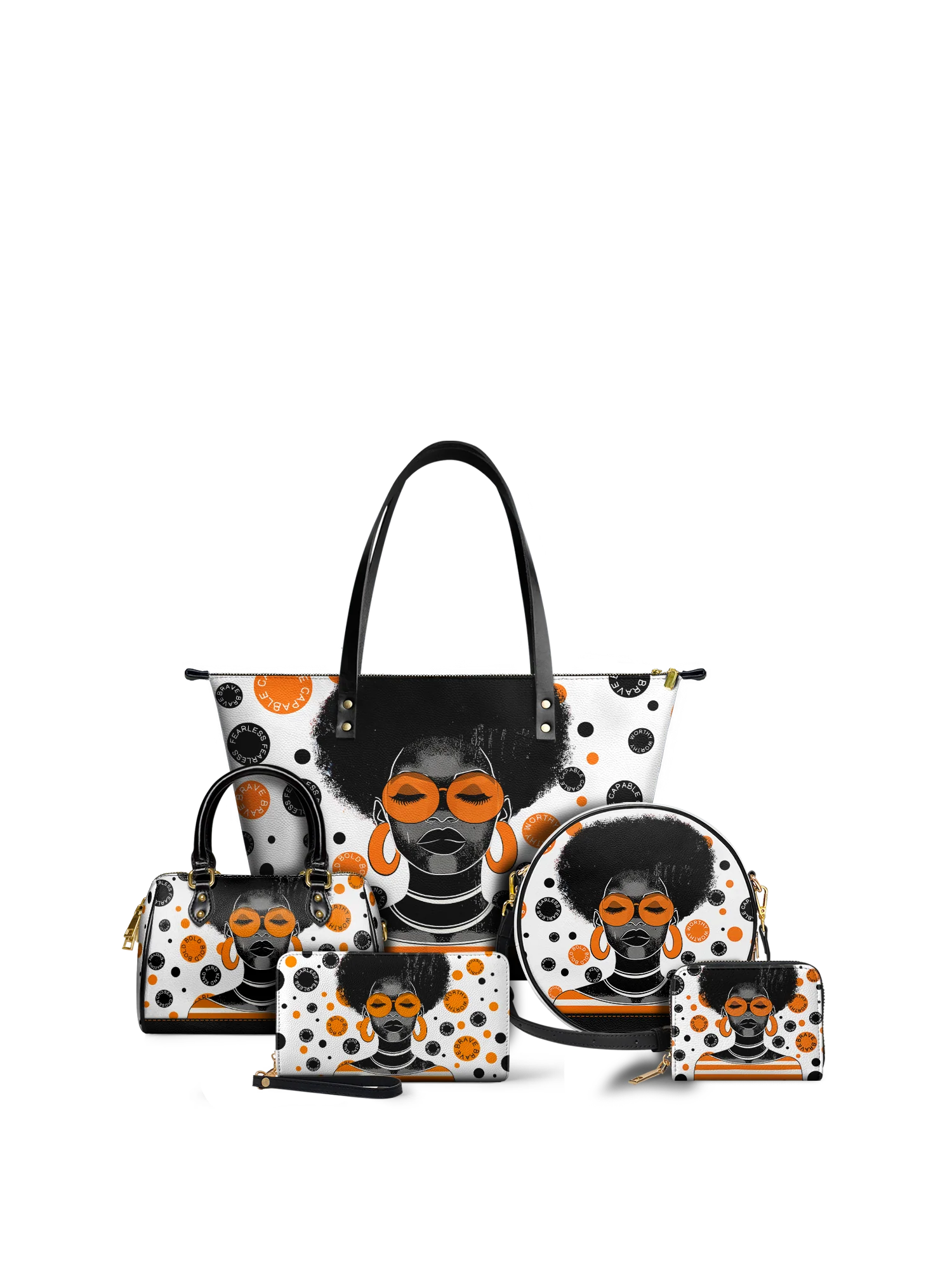 "Fahari" Marshmallow Citrus Circle Crossbody Bag - Image 7