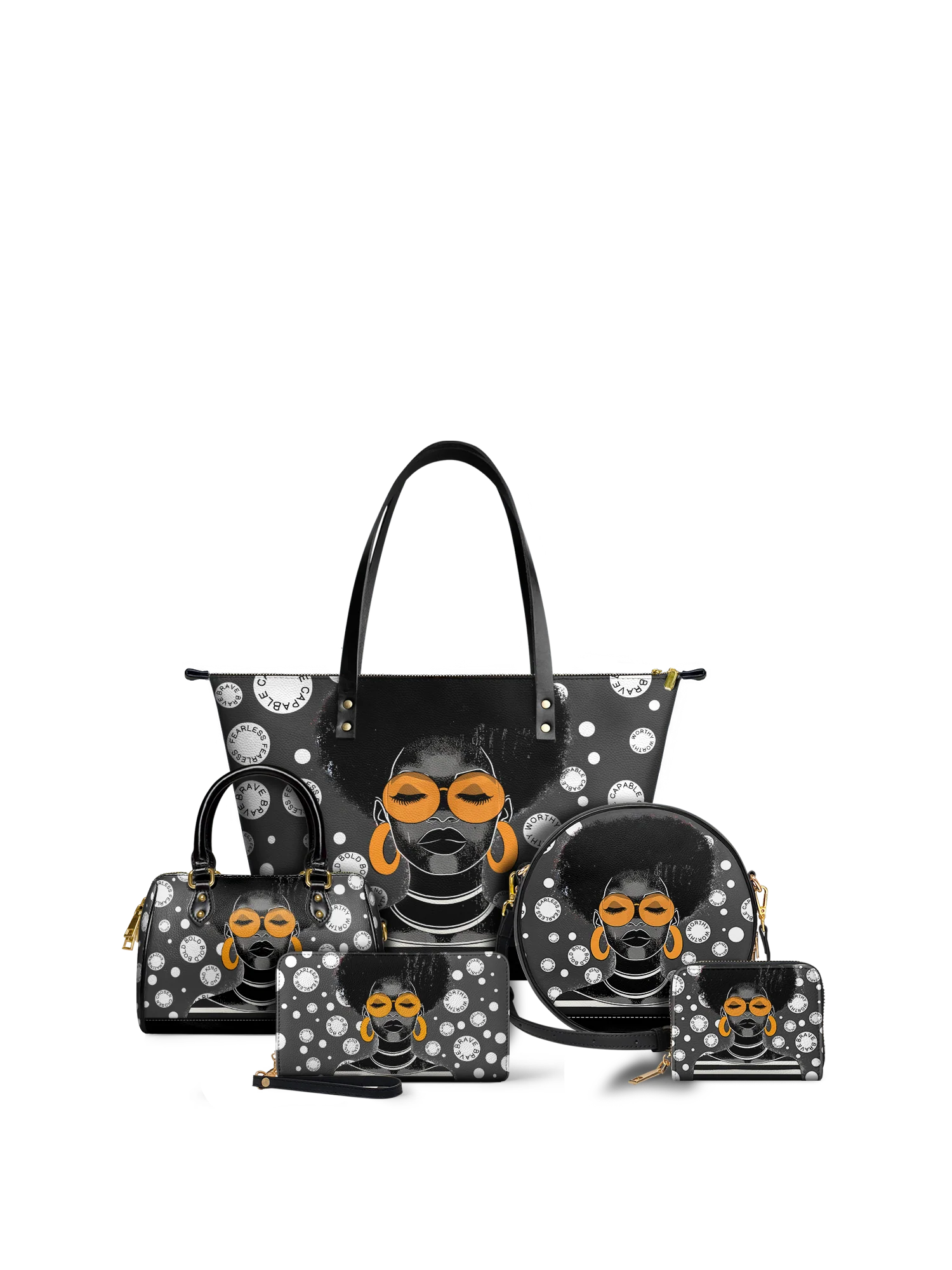 "Fahari" Monochrome Circle Crossbody Bag - Image 7