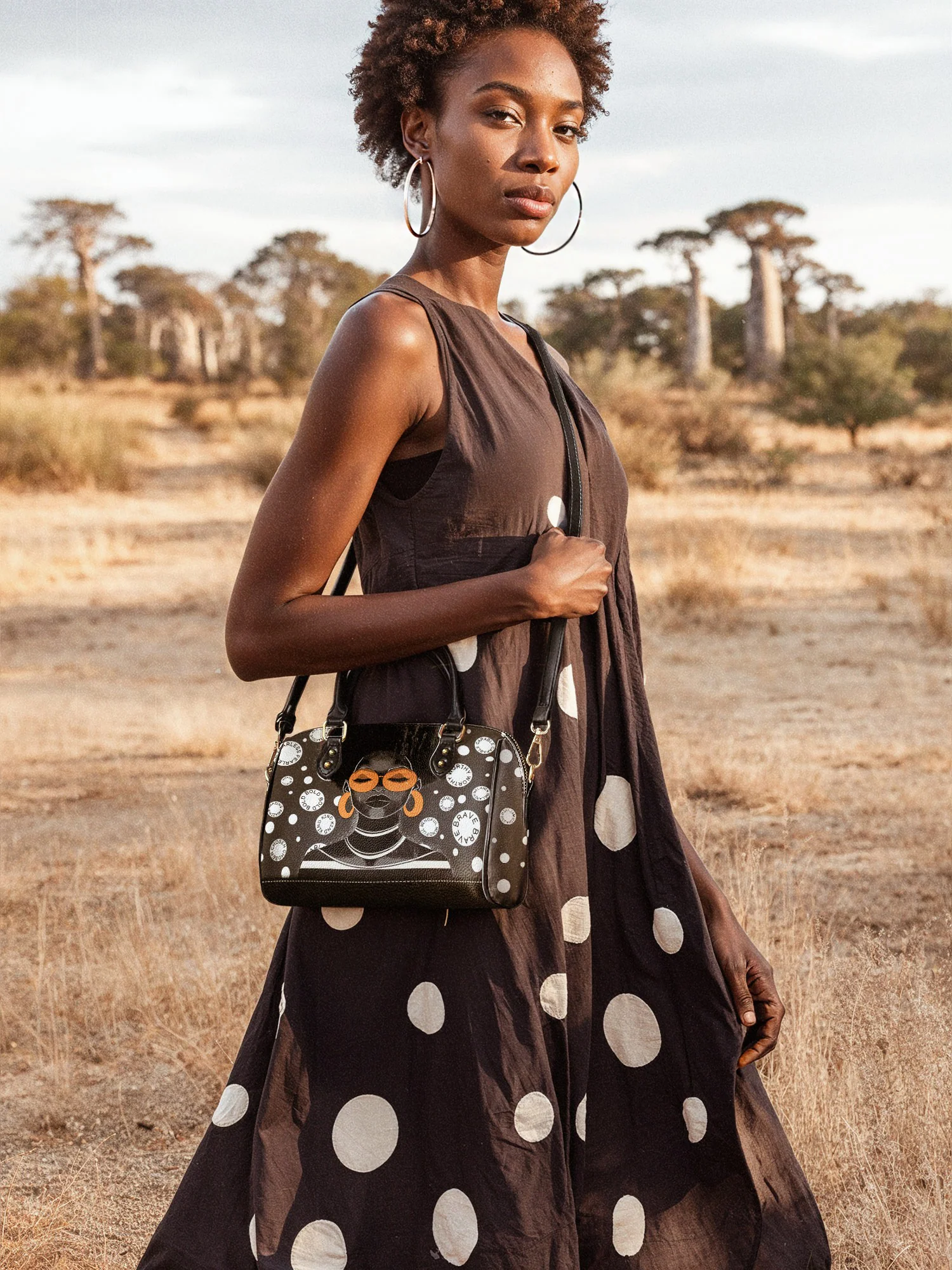 "Fahari" Monochrome Mini Satchel - Image 3