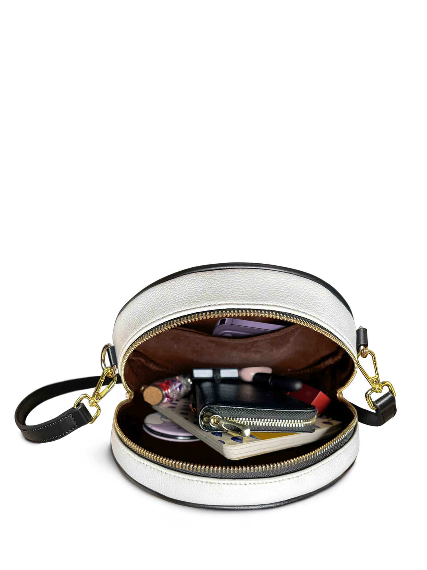 "Imani" Dove White Circle Crossbody Bag - Image 5