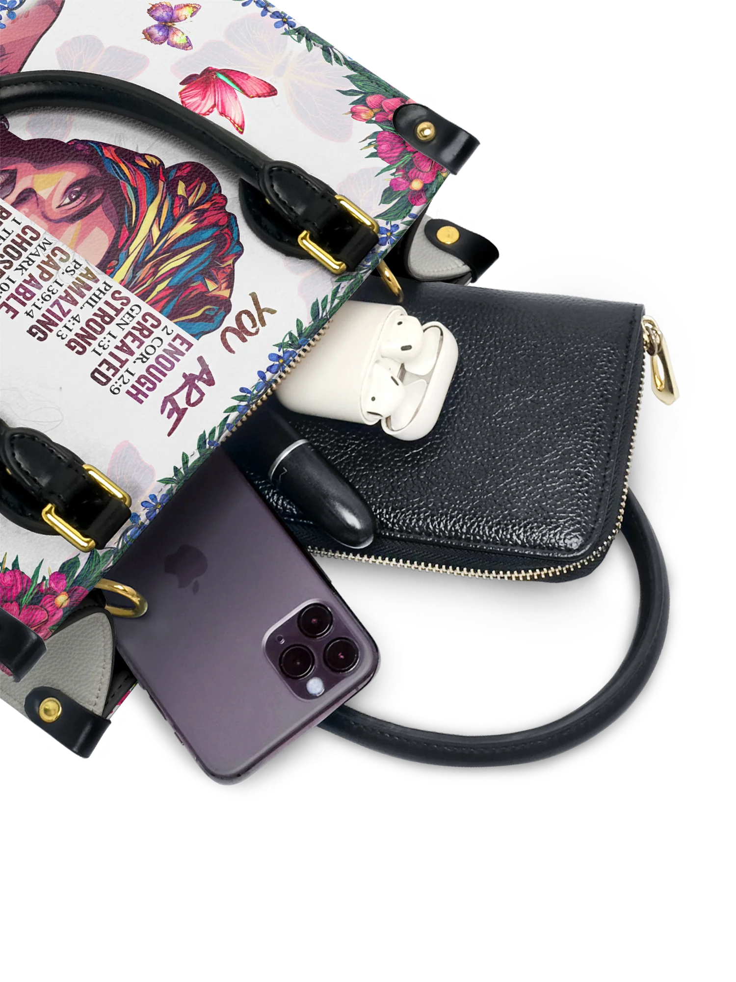 "Imani" Dove White Small Leather Handbag - Image 5