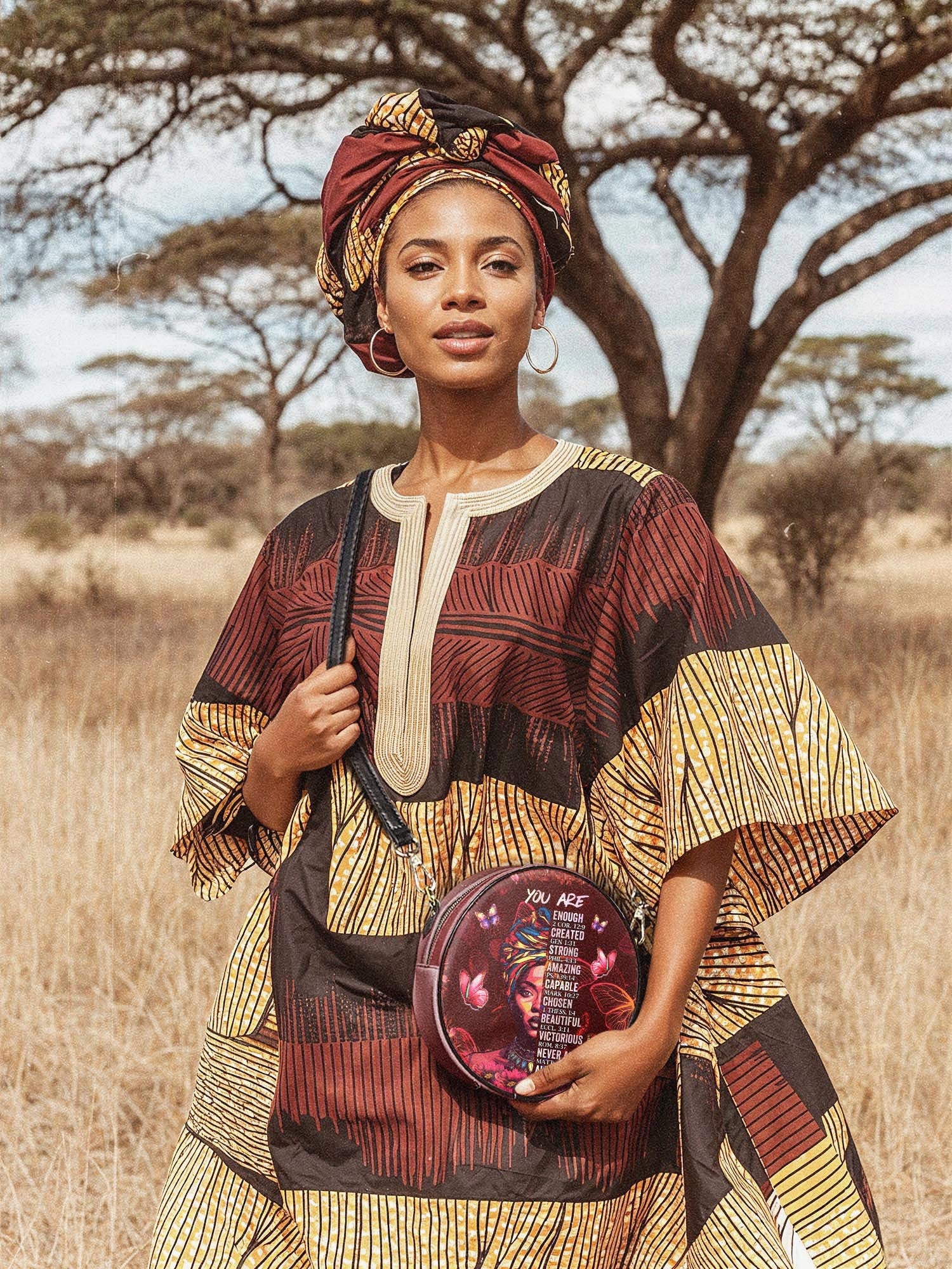 "Imani" Pomegranate Red Circle Crossbody Bag - Image 3