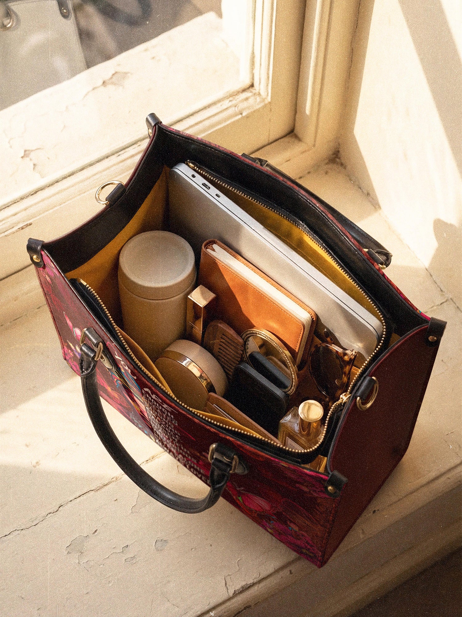 "Imani" Pomegranate Red Leather Handbag - Image 9