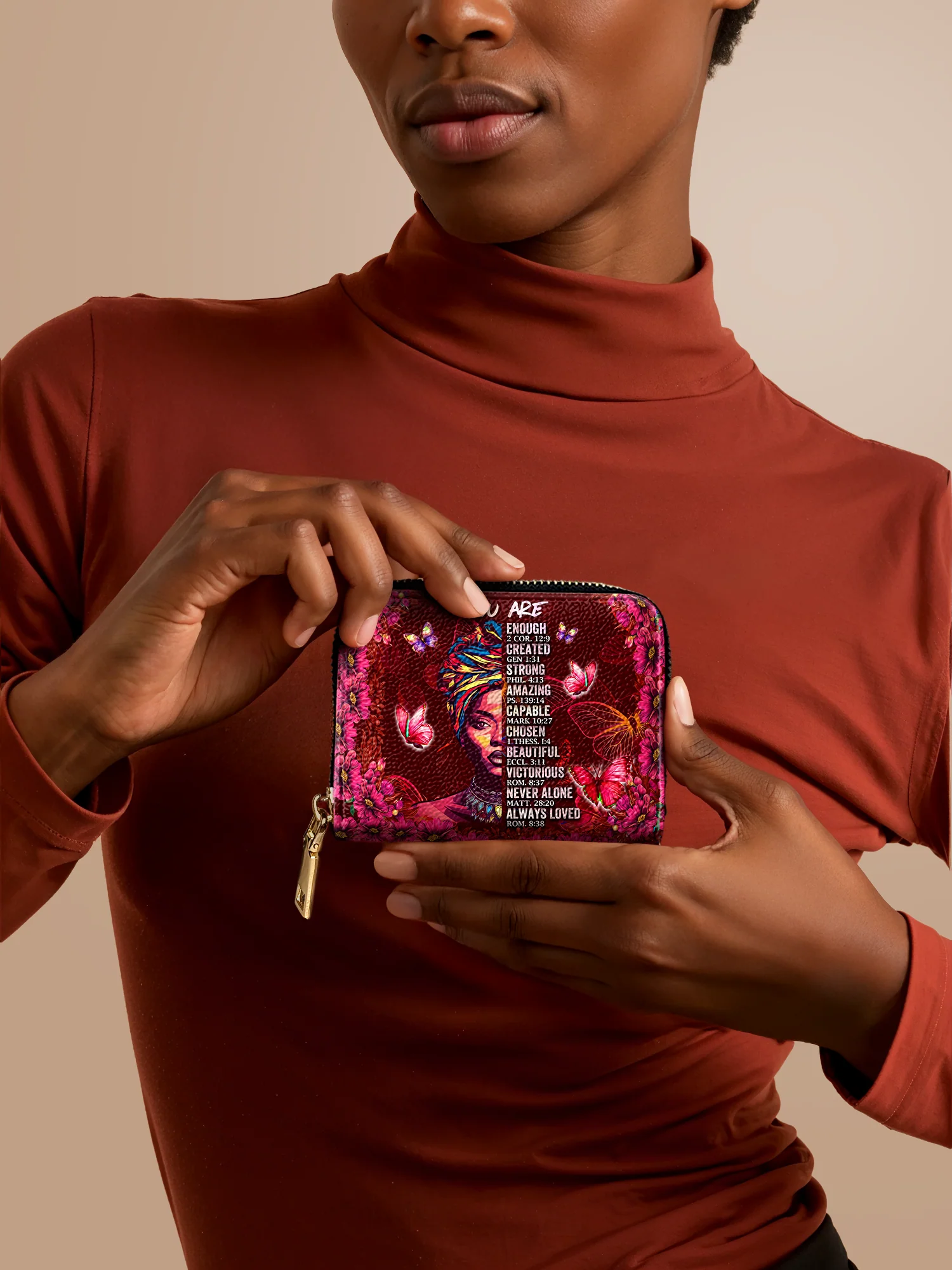 "Imani" Pomegranate Red Mini Wallet - Image 2