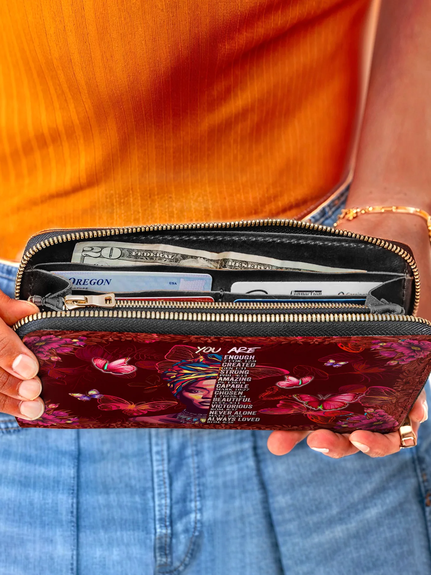 "Imani" Pomegranate Red Wallet - Image 5