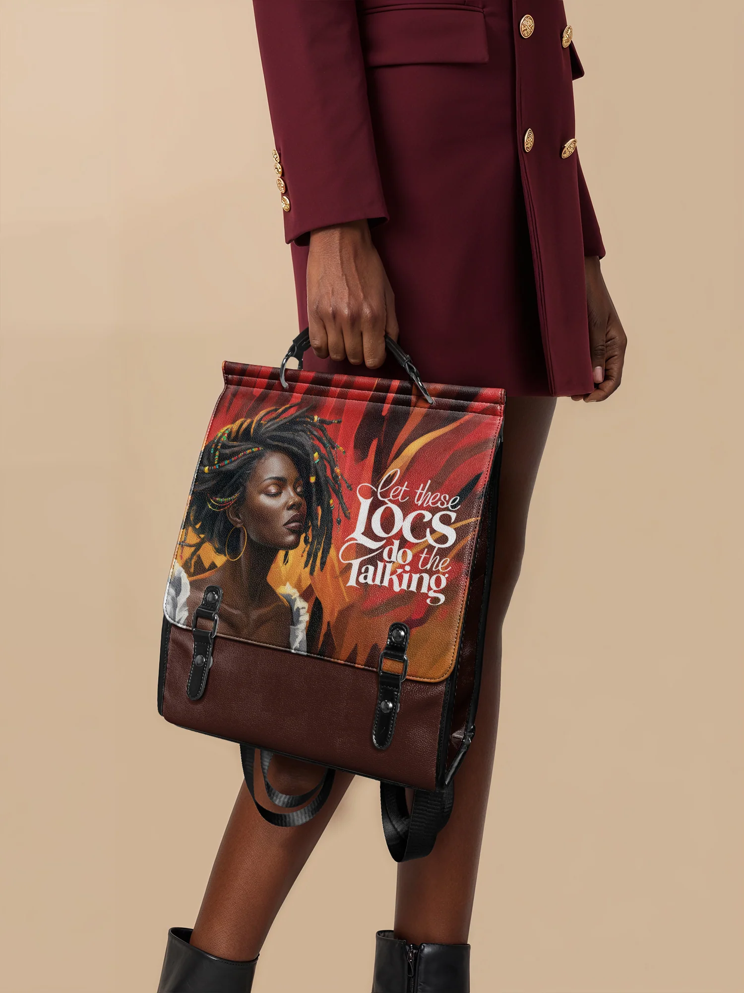 "Locella" Leather Backpack - Image 3