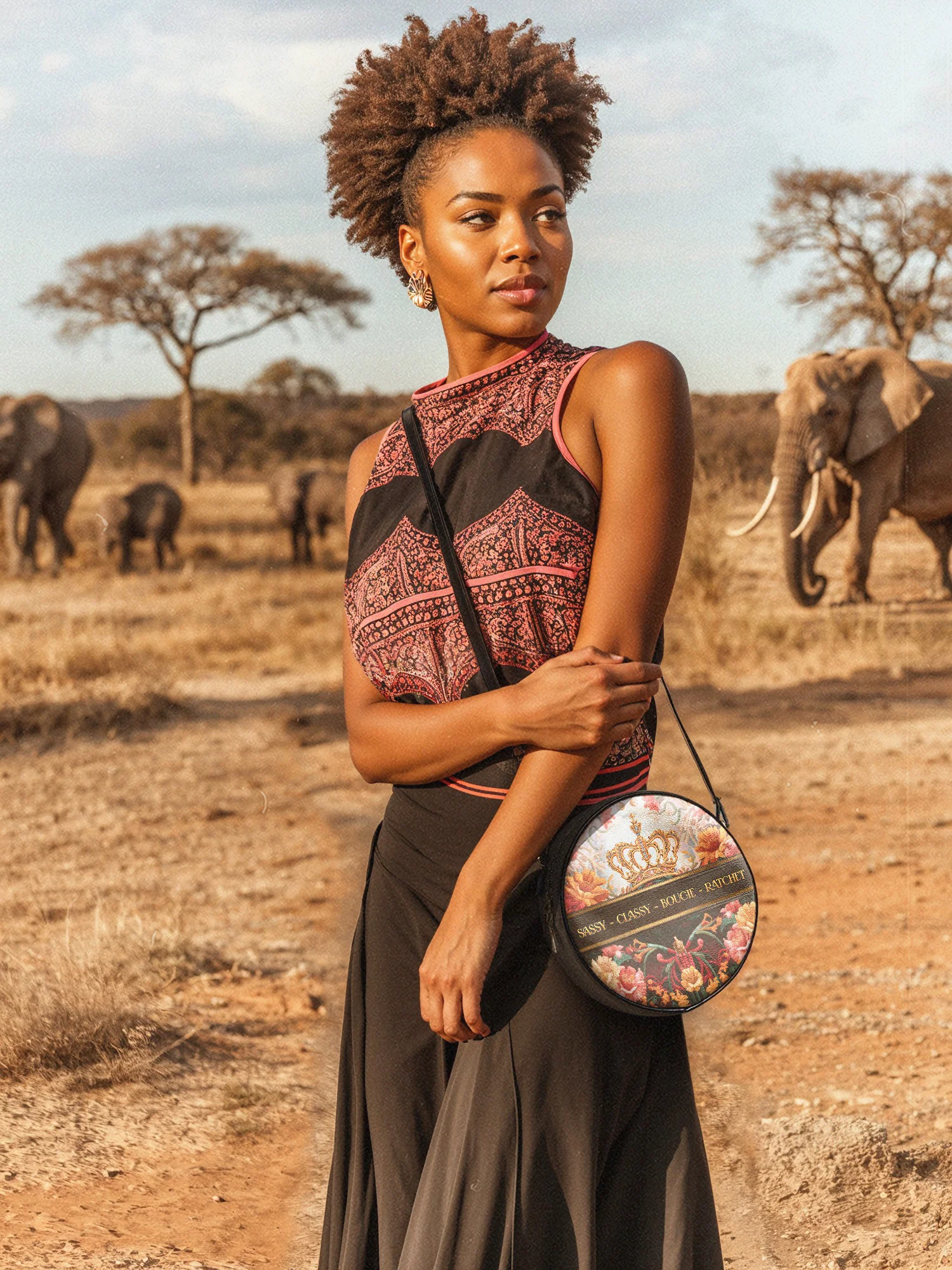 "Naija Royale" Circle Crossbody Bag - Image 3