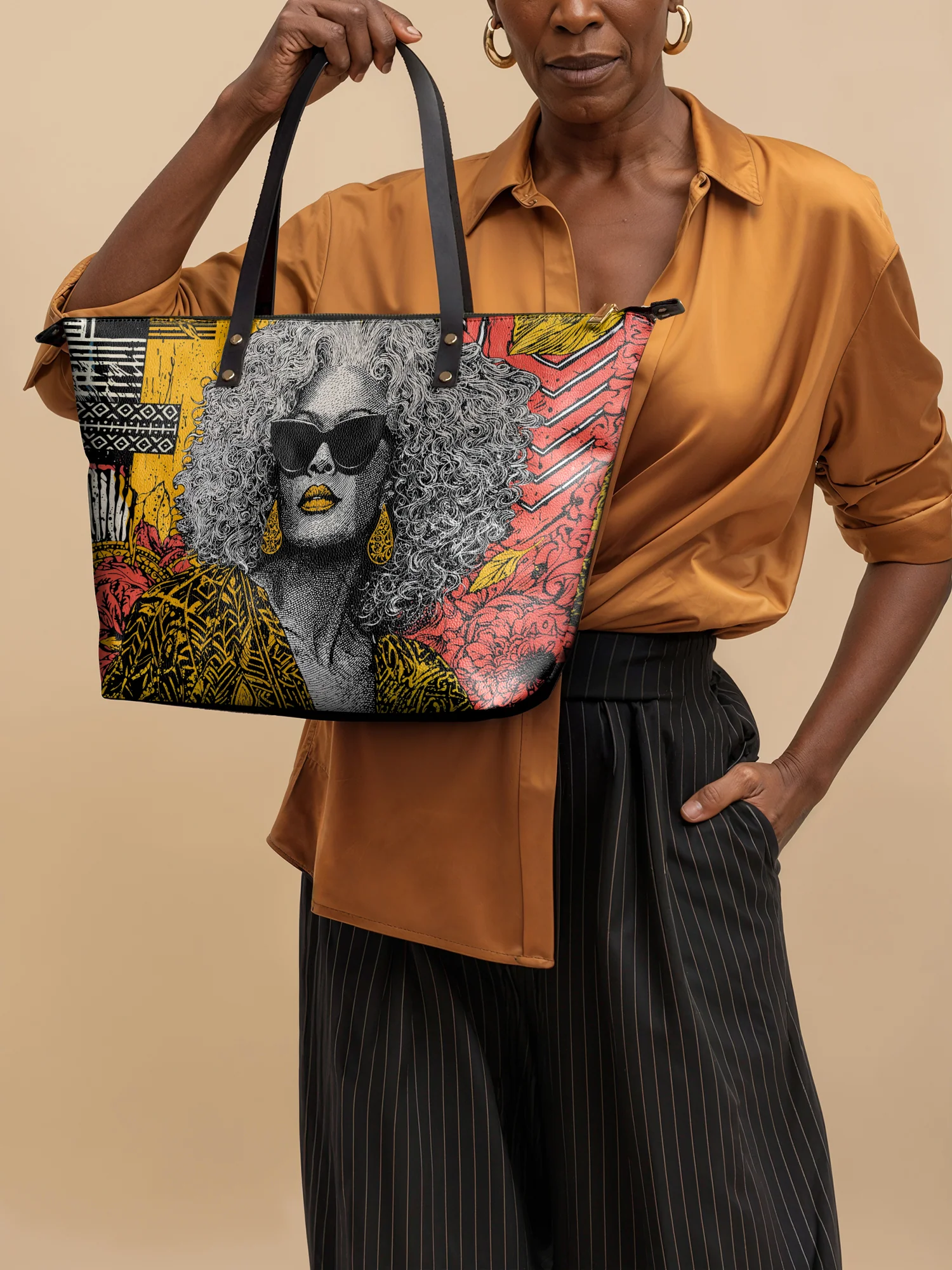 "Nandeka" Leather Tote Bag - Image 2