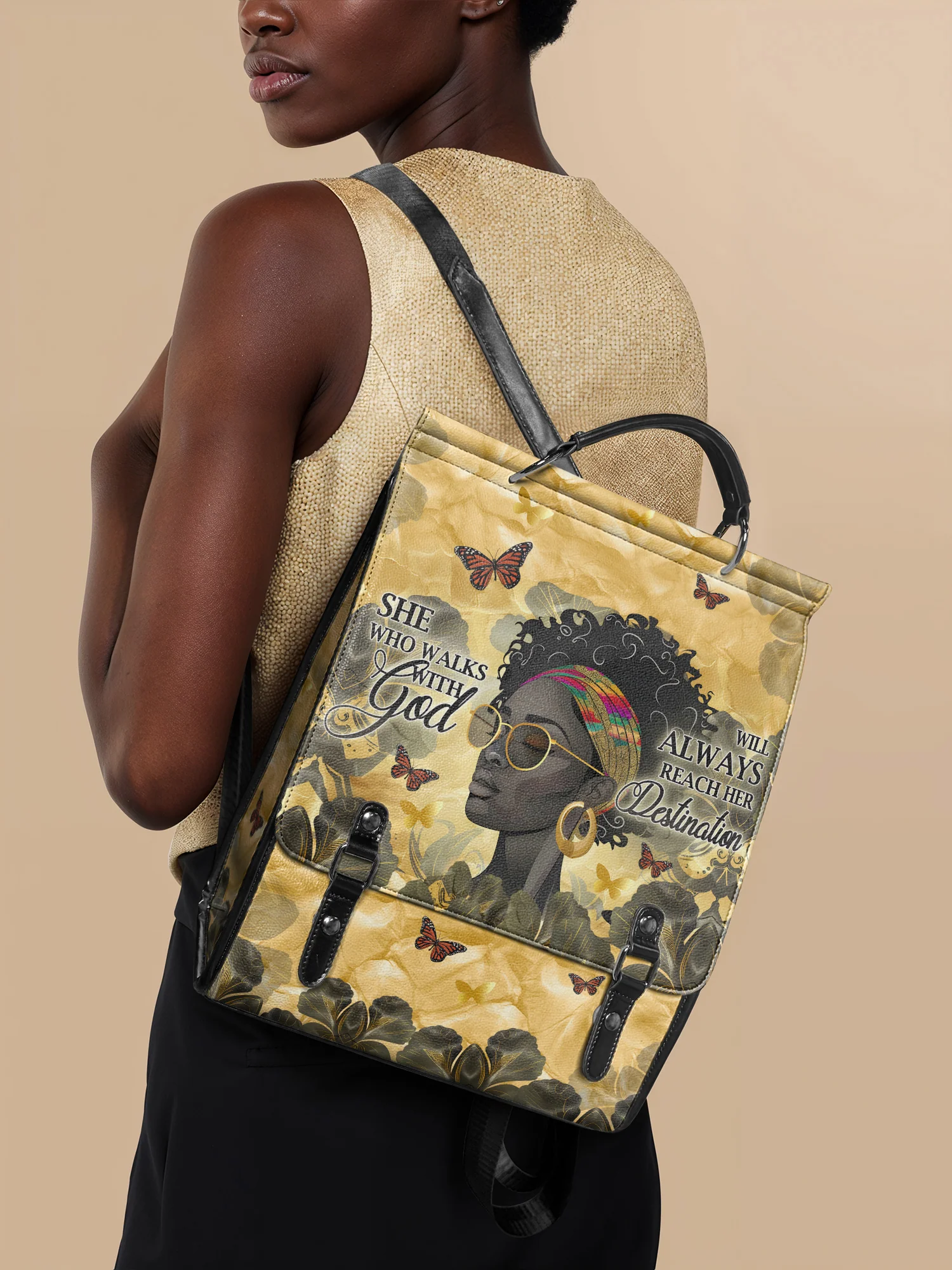 "Njia" Leather Backpack - Image 2