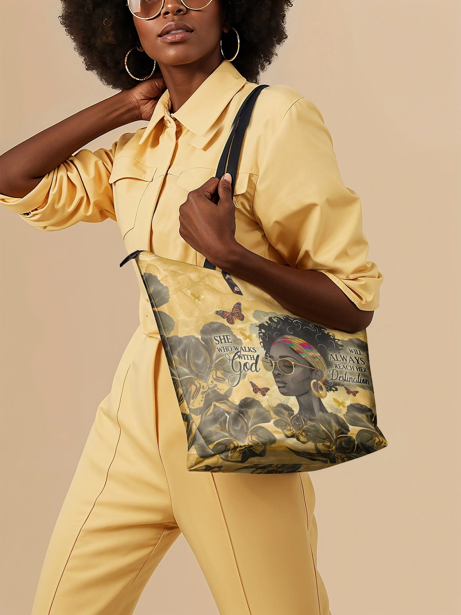 "Njia" Leather Tote Bag - Image 3