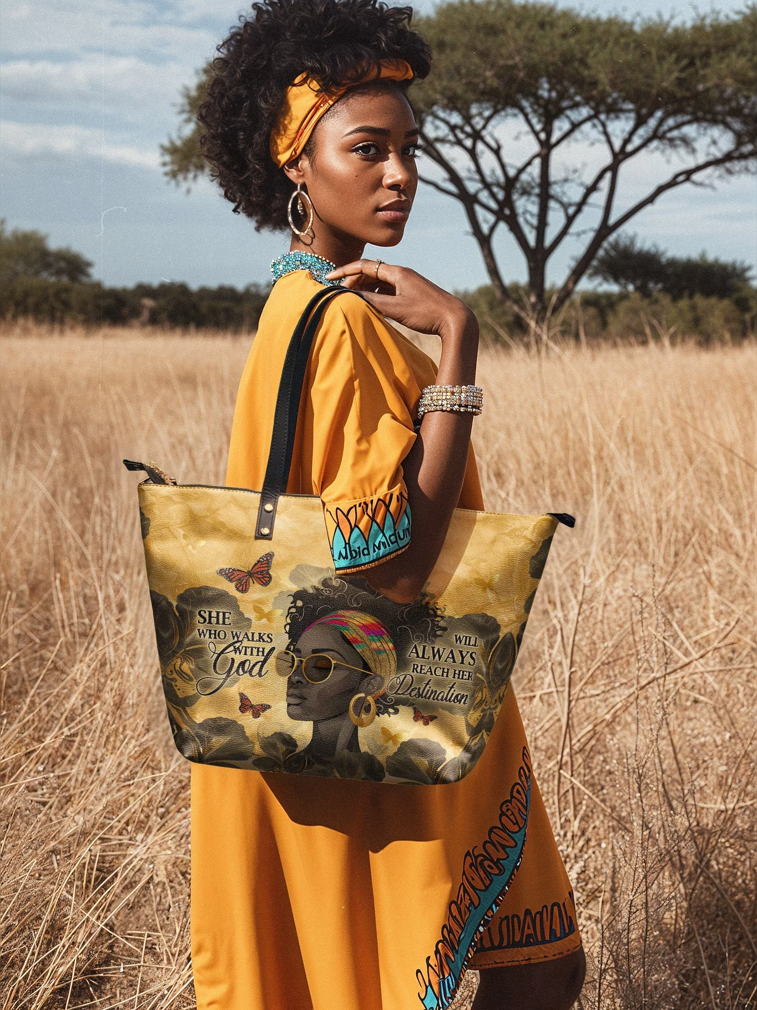 "Njia" Leather Tote Bag - Image 4