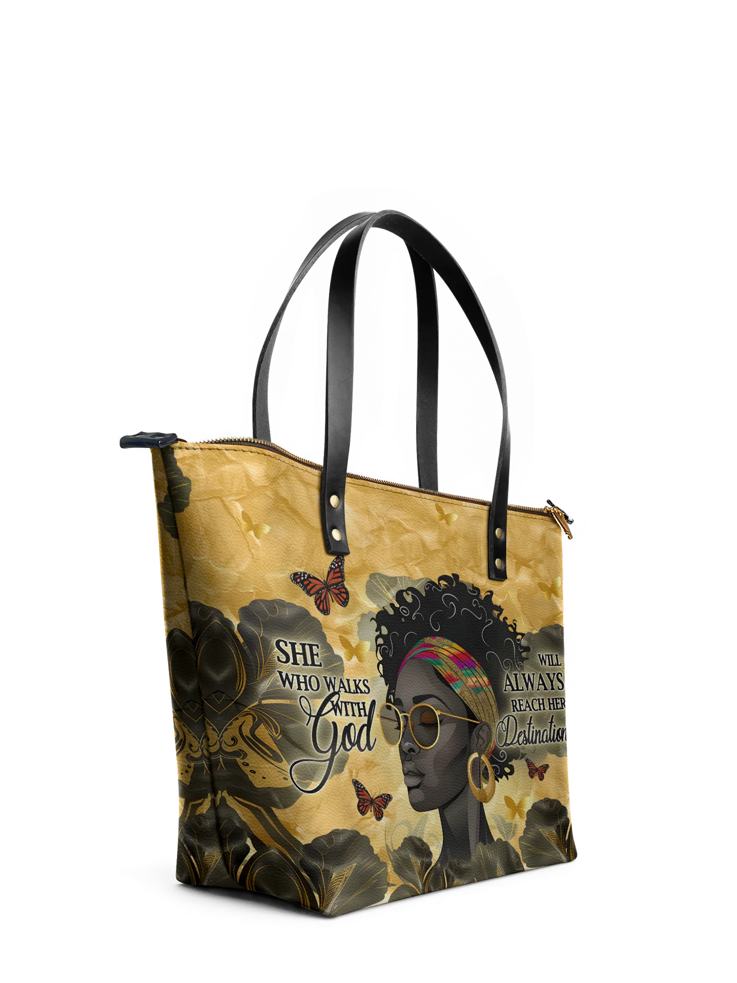 "Njia" Leather Tote Bag - Image 6