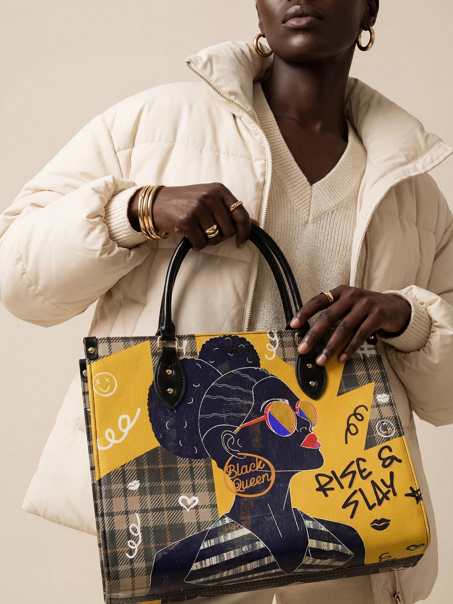 "Sanaa" Cornbread Leather Handbag - Image 3