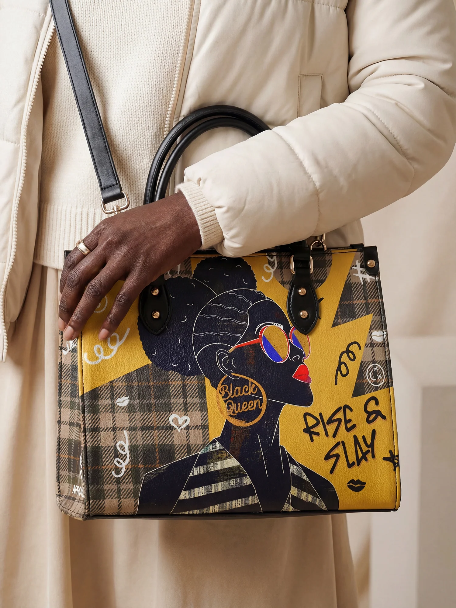 "Sanaa" Cornbread Leather Handbag - Image 4