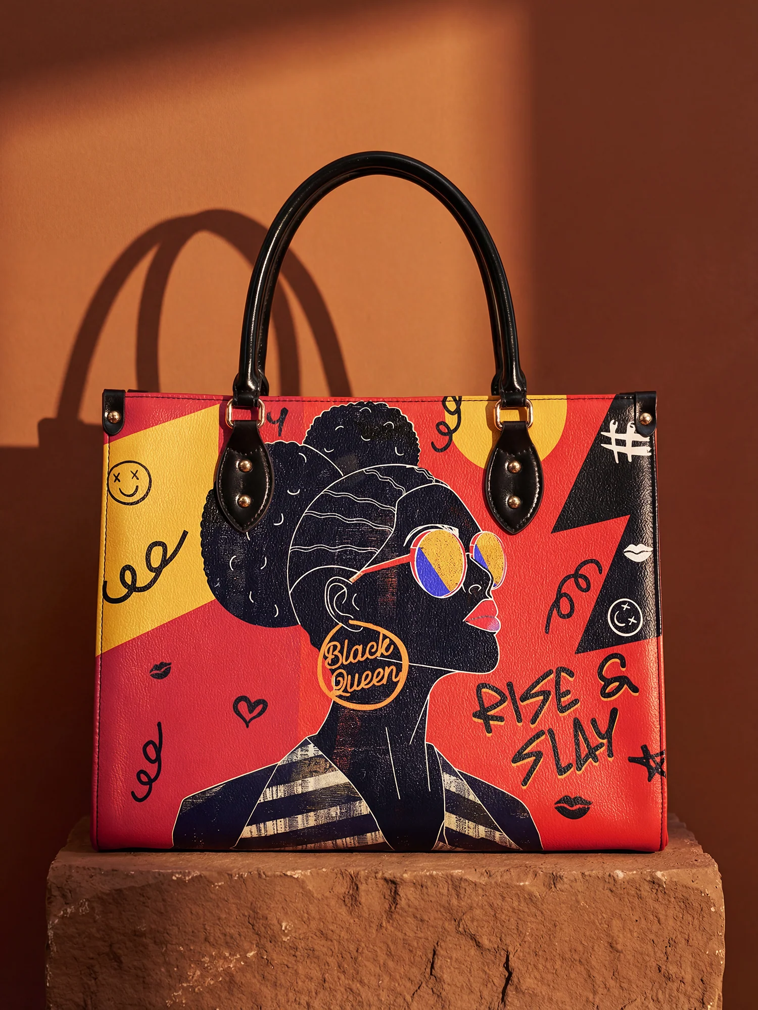 "Sanaa" Paprika Leather Handbag - Image 4