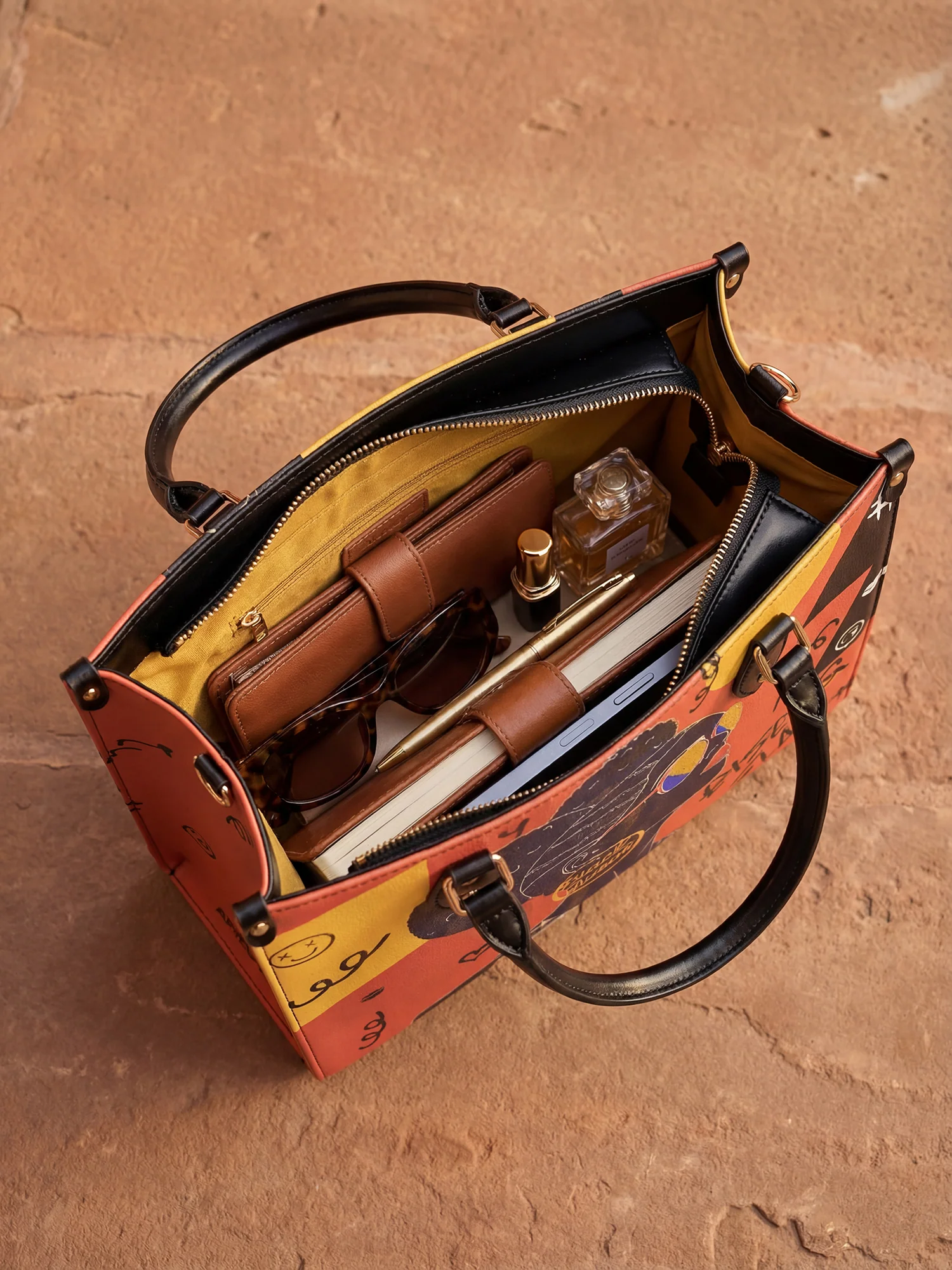 "Sanaa" Paprika Leather Handbag - Image 9
