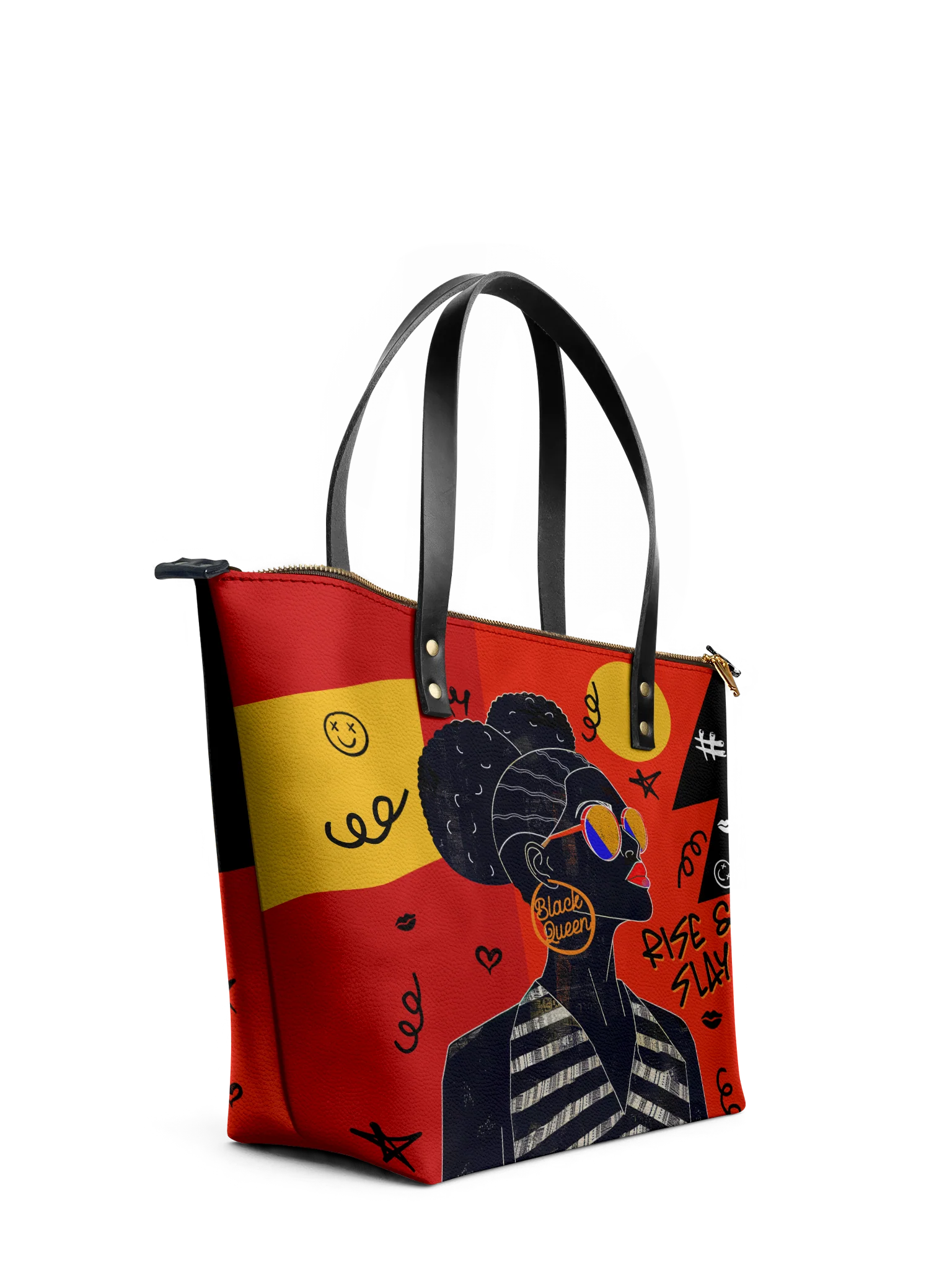 "Sanaa" Paprika Leather Tote Bag - Image 5