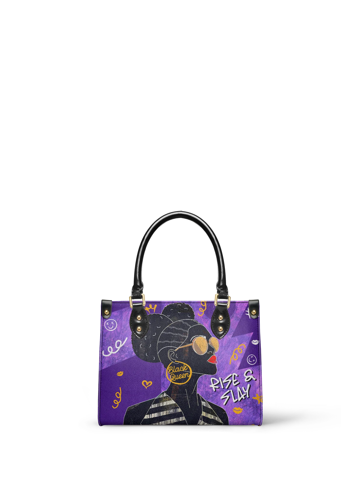 "Sanaa" Purple Crayon Small Leather Handbag