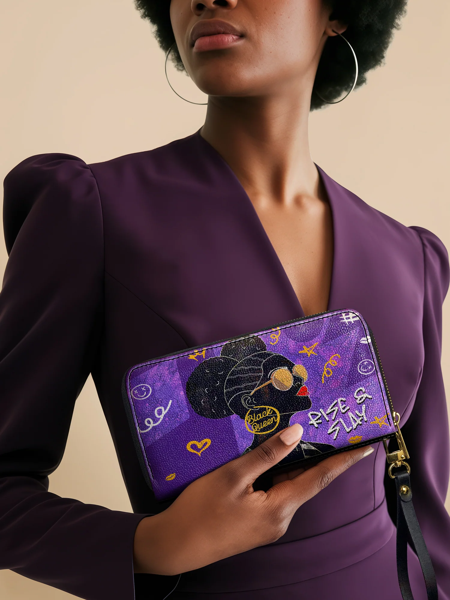 "Sanaa" Purple Crayon Wallet - Image 2