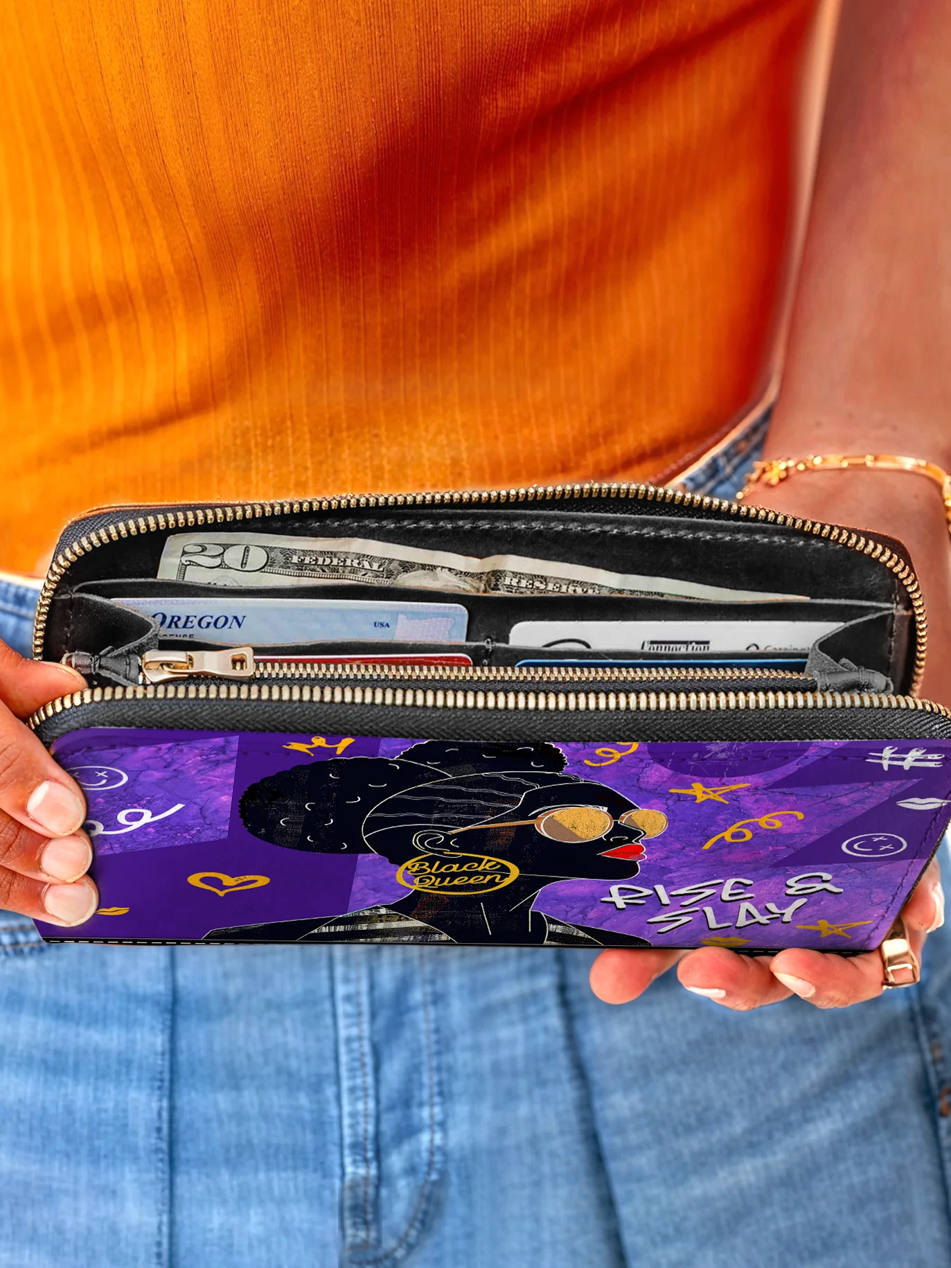 "Sanaa" Purple Crayon Wallet - Image 5