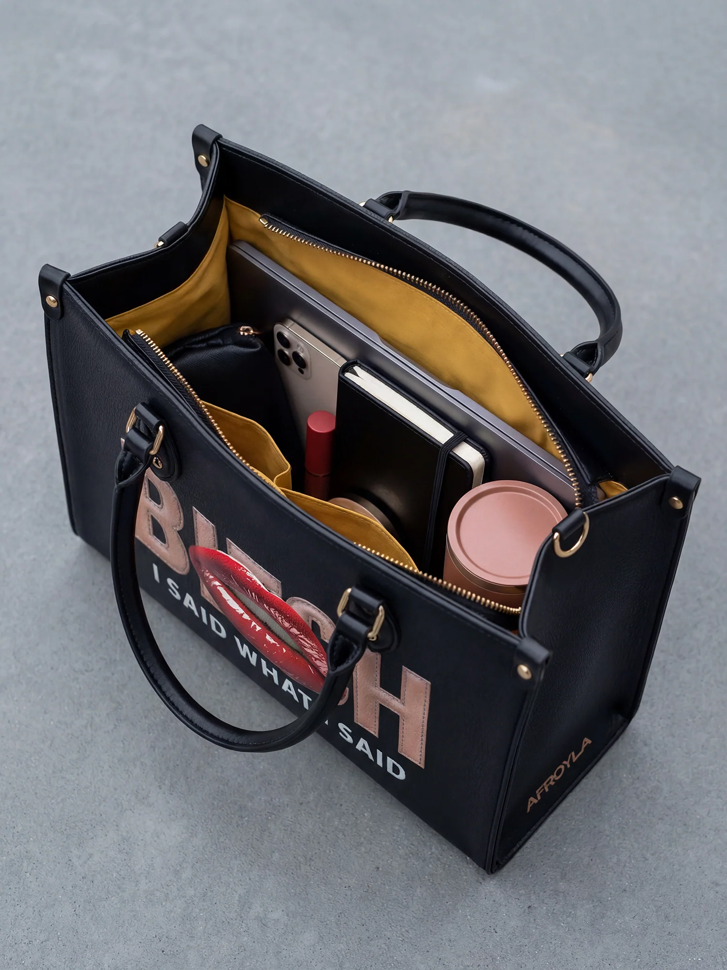 "Teyana" Leather Handbag - Image 9