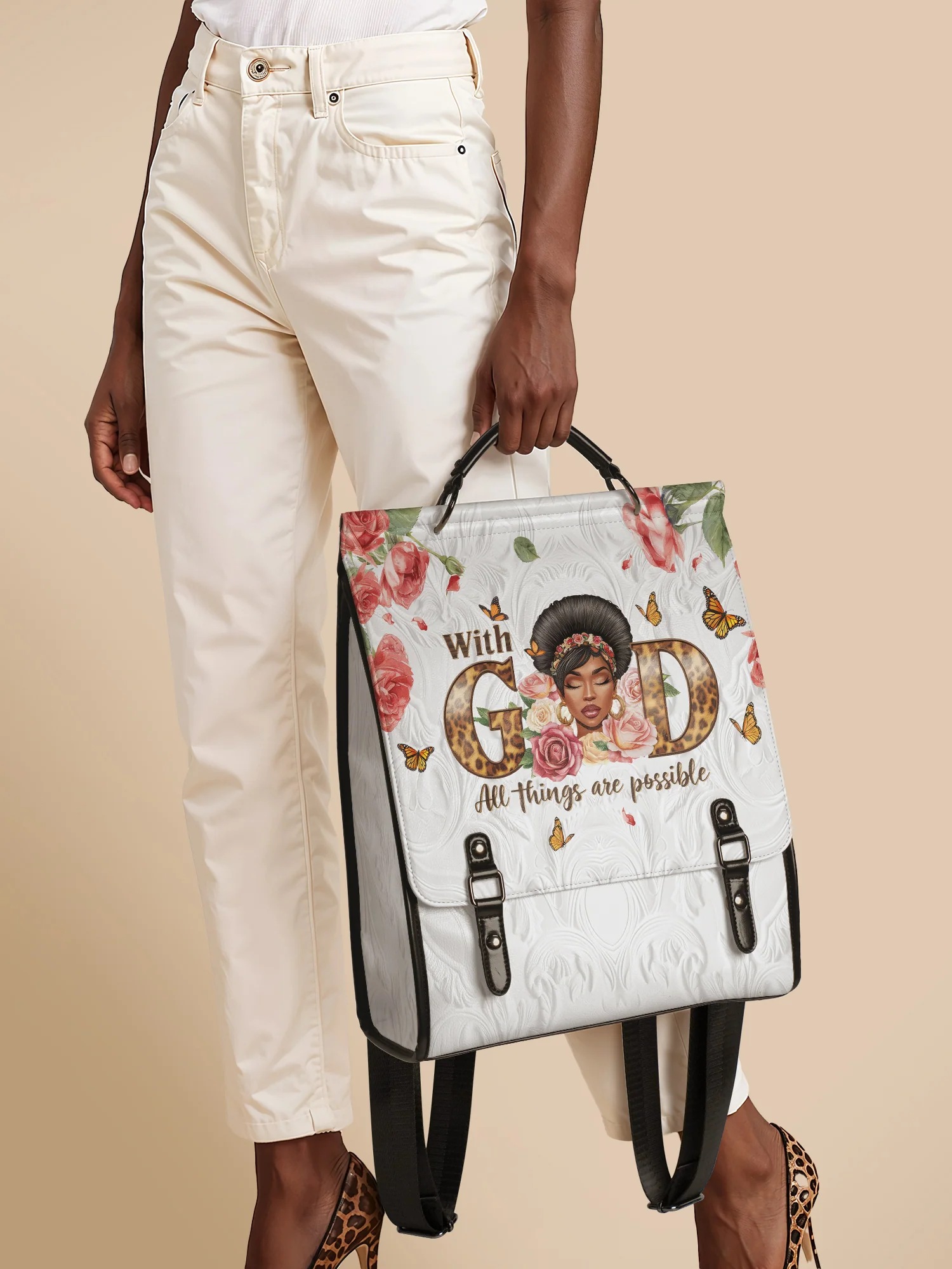 "Zanira" Leather Backpack - Image 3